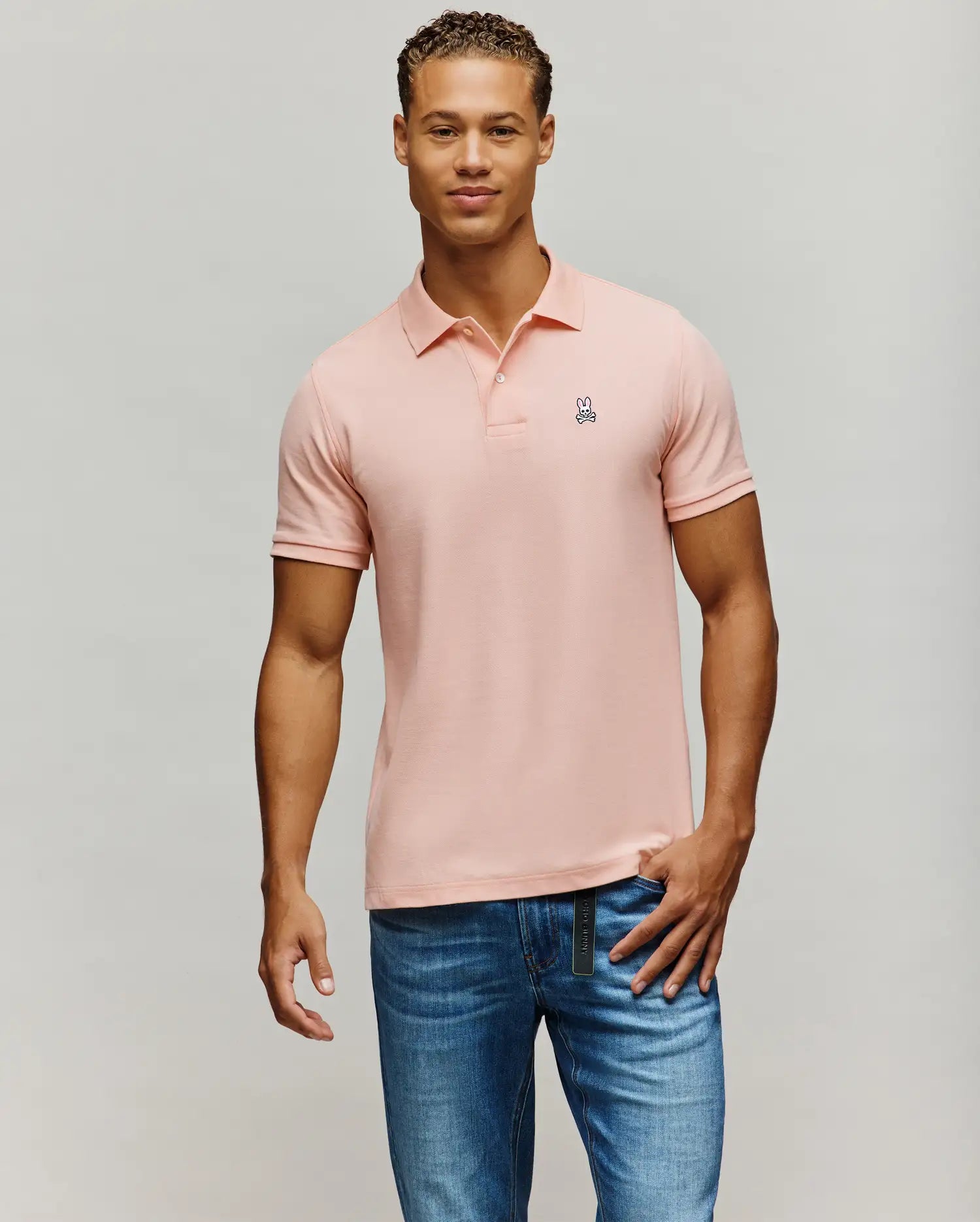 Psycho Bunny Men's Polos Classic Pique Polo B6K001F200 polo Peach Melba