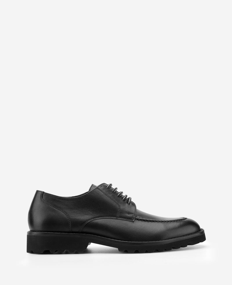 Kenneth Cole Reaction Rosco Lug Sole Lace Up Derby scarpe derby nere in pelle