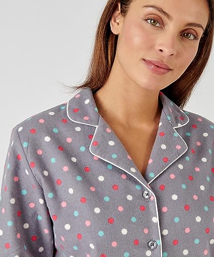 Damart Homewear Pigiama in flanella di cotone donna grigio piselli S