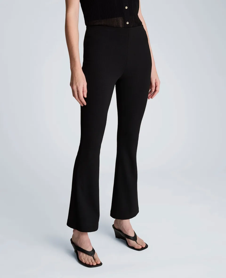 Kenneth Cole Reaction Clothing Textured Knit Pull On Flare Pant with Inner Short pantaloni neri