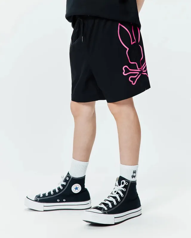 Psycho Bunny Kids Swimwear Duncan Swim Trunk costume nero 6 pollici