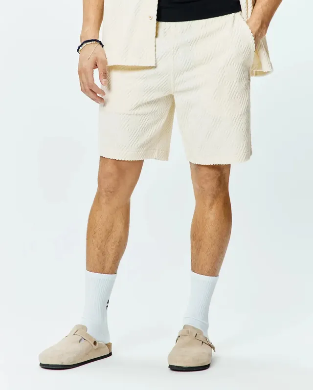 Psycho Bunny Men's Shorts Tristan pantaloncini 8" bianchi XXS–XXXL in spugna