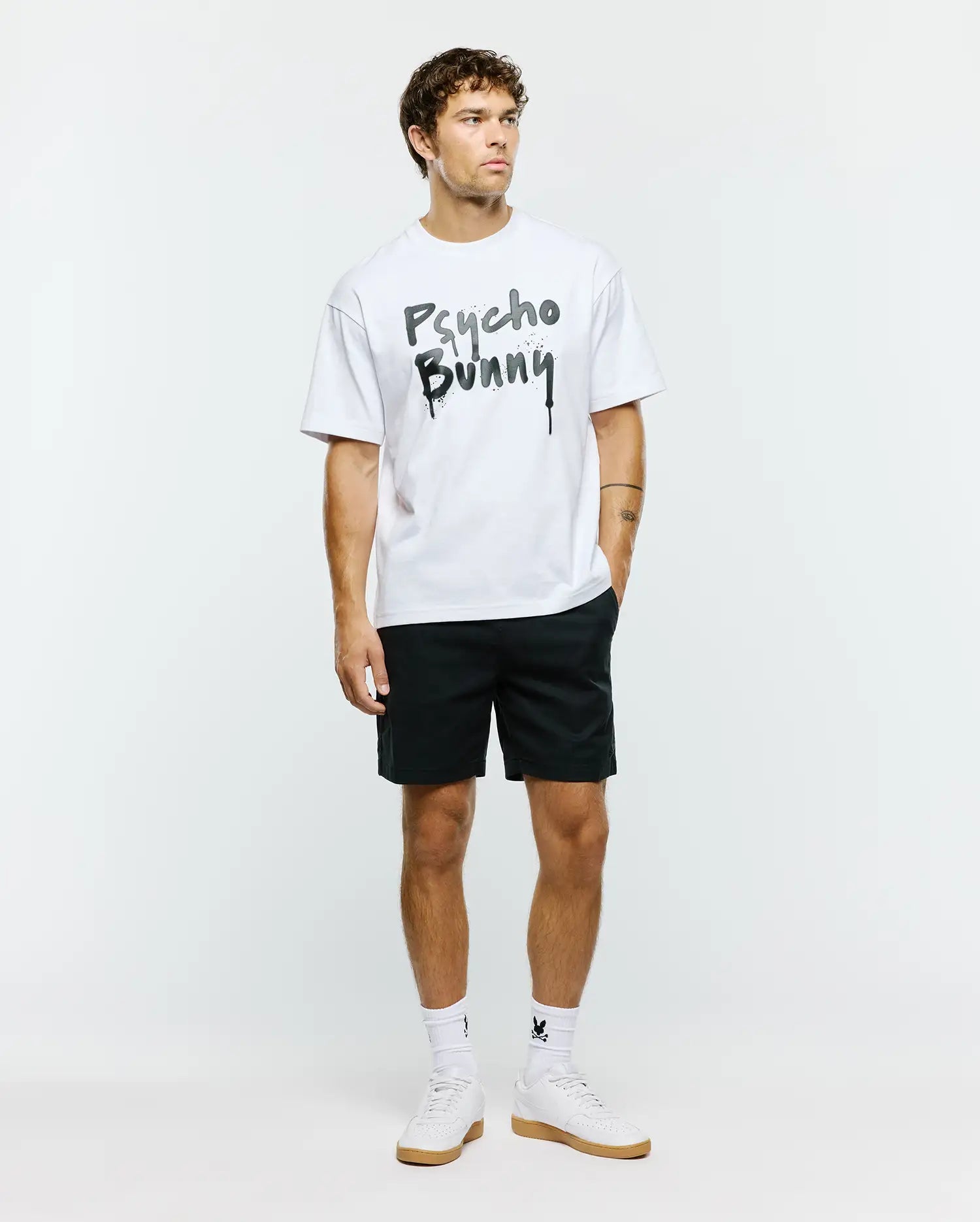 Psycho Bunny Men's Tees MENS DUNCAN OVERSIZED TEE - MT0200312 t-shirt bianca oversize