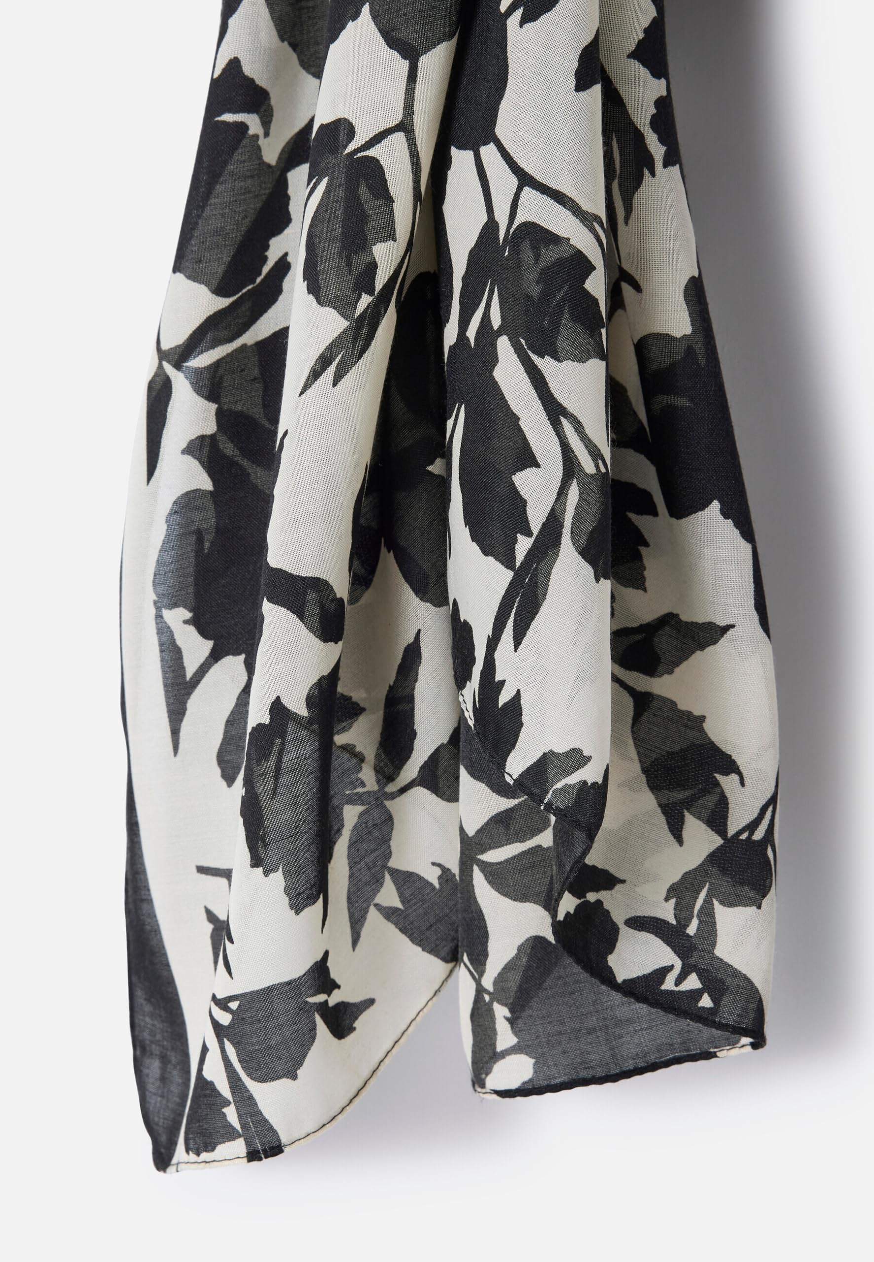 Damart Accessori Sciarpa con stampa vegetale a contrasto donna nera 180 x 100 cm