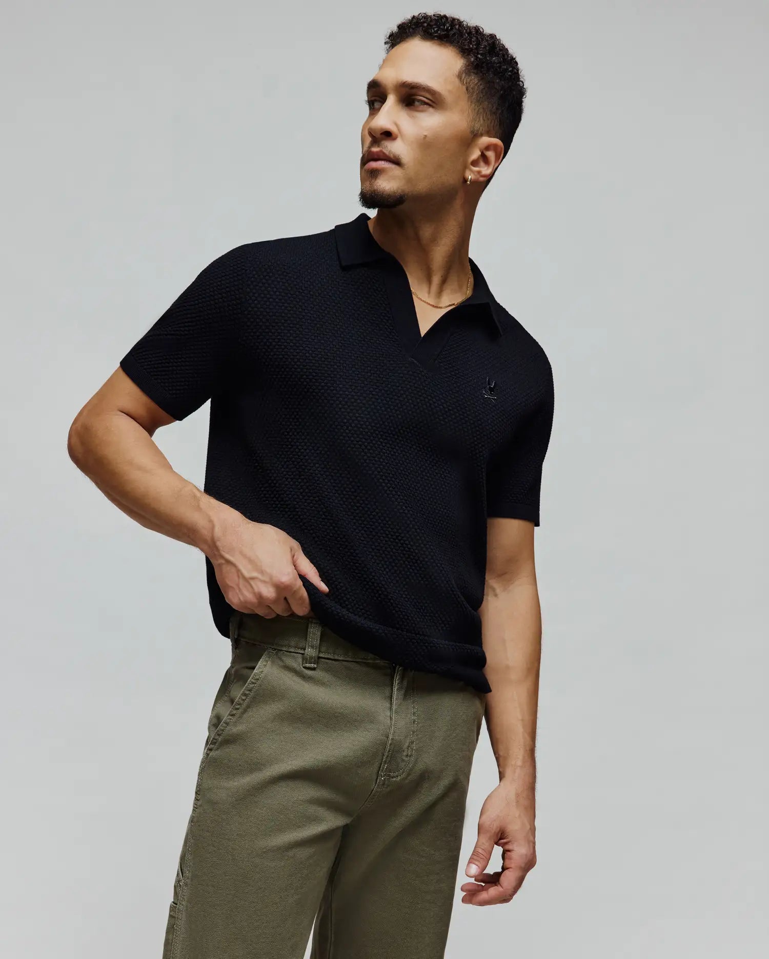 Psycho Bunny Men's Polos MENS DEVON KNIT POLO MT0100169 polo 001 Black XXS-XXXL cotone