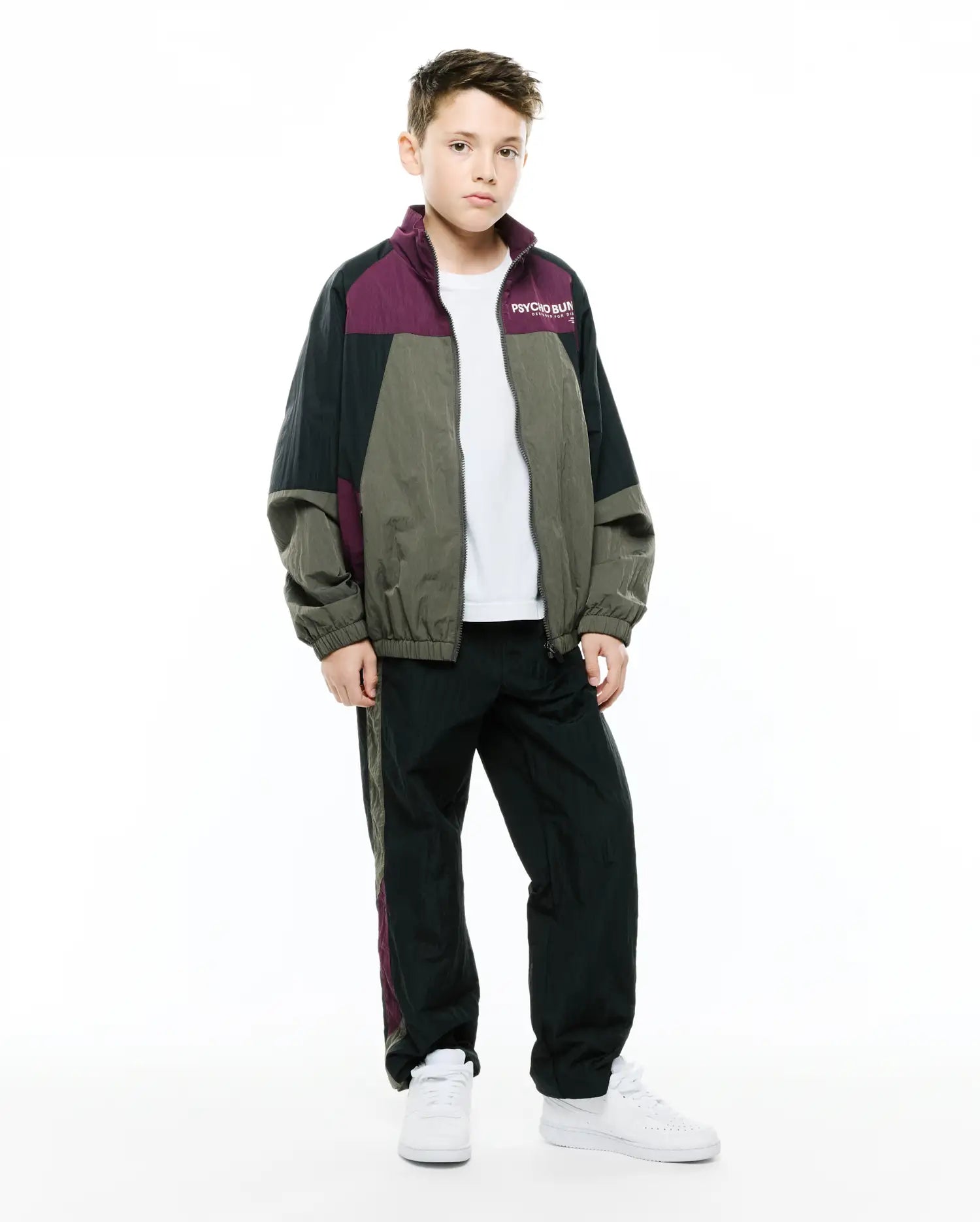 Psycho Bunny Kids Outerwear Alder Nylon Colorblock Jacket KT0500091 giacca nera