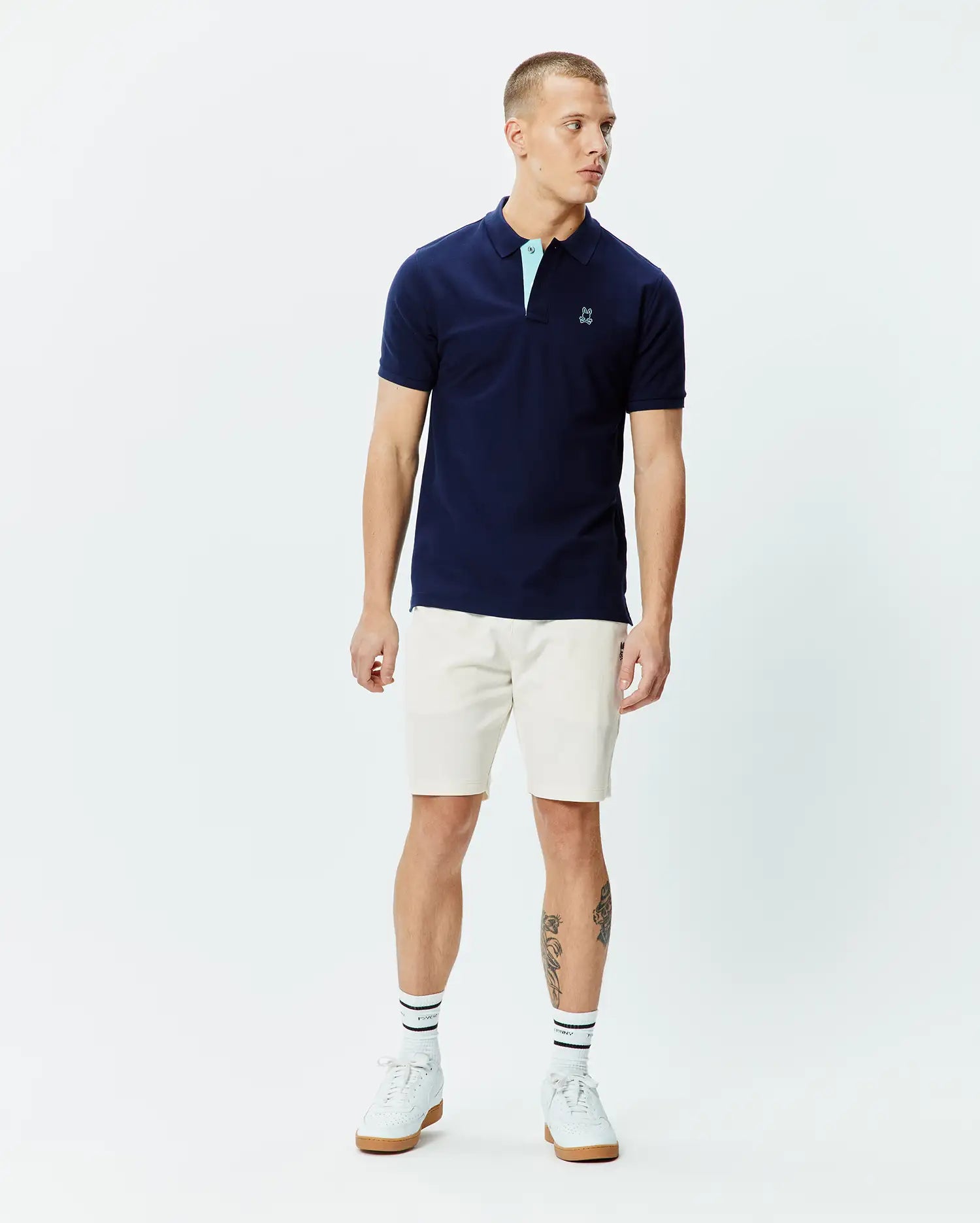 Psycho Bunny Blythe Pique Polo polo blu XXS-XXL in cotone Pima