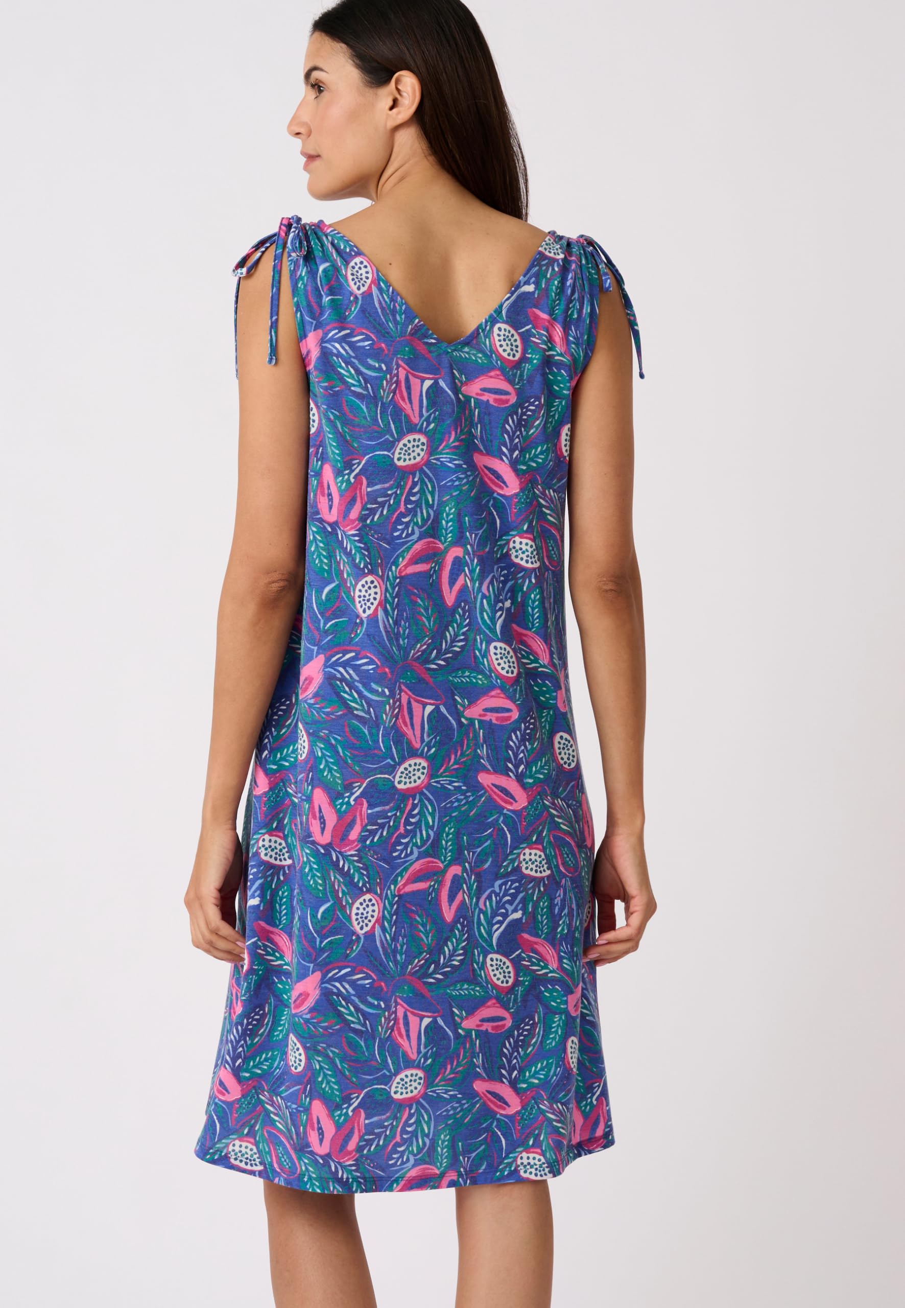 Damart Climatyl Abito svasato in maglia Blu Tropicale 38-44 fresco