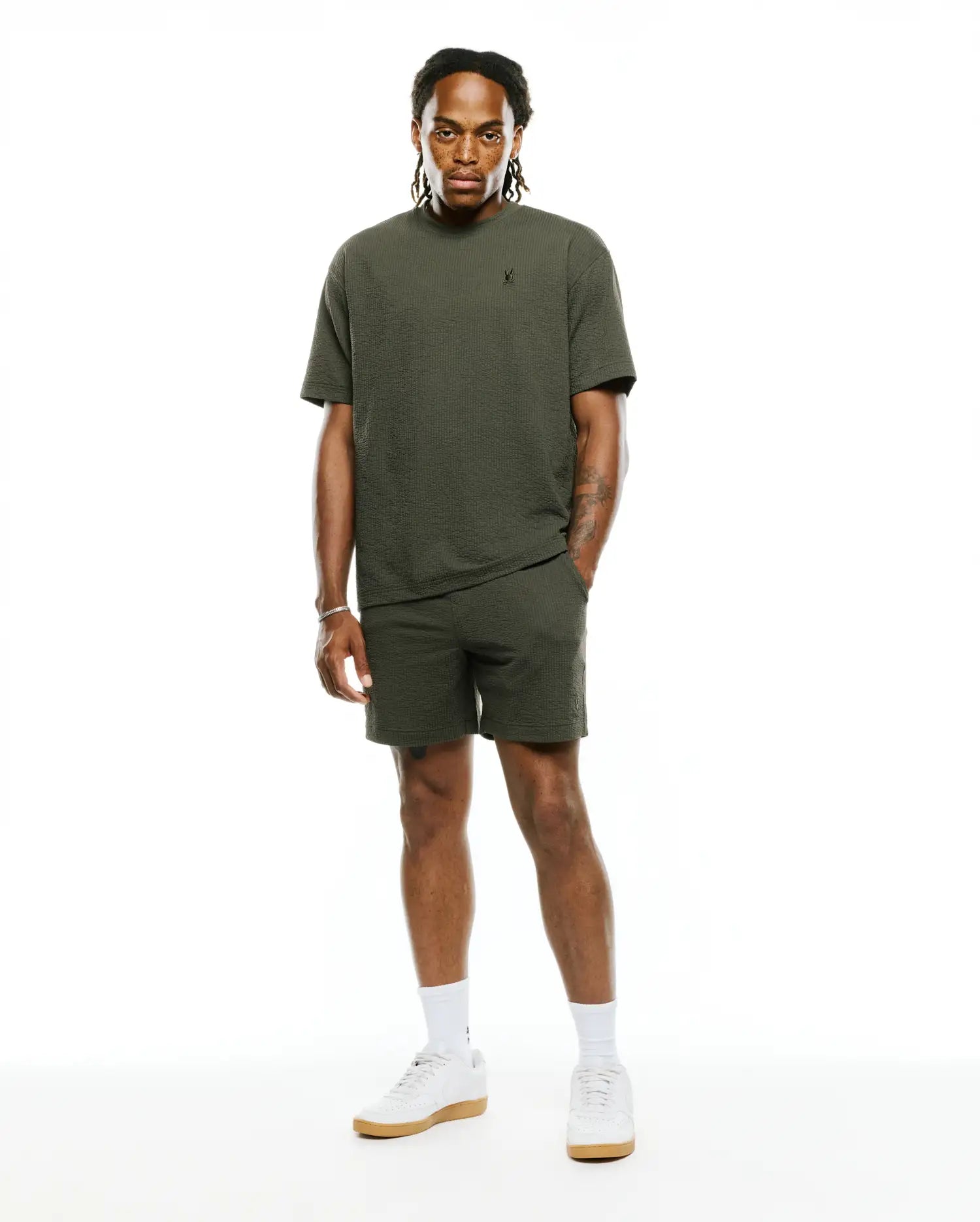Psycho Bunny Men's Shorts Arlen Seersucker Short MB0700060 shorts verdi seersucker
