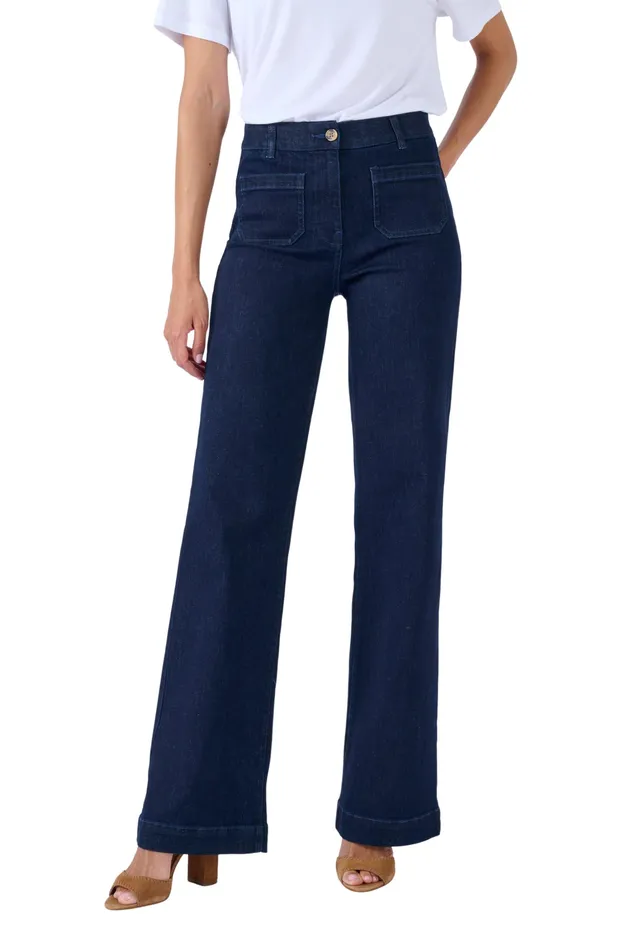 Damart Prêt-à-porter Jeans Grandi Tasche Placcato jeans donna taglie 54-56