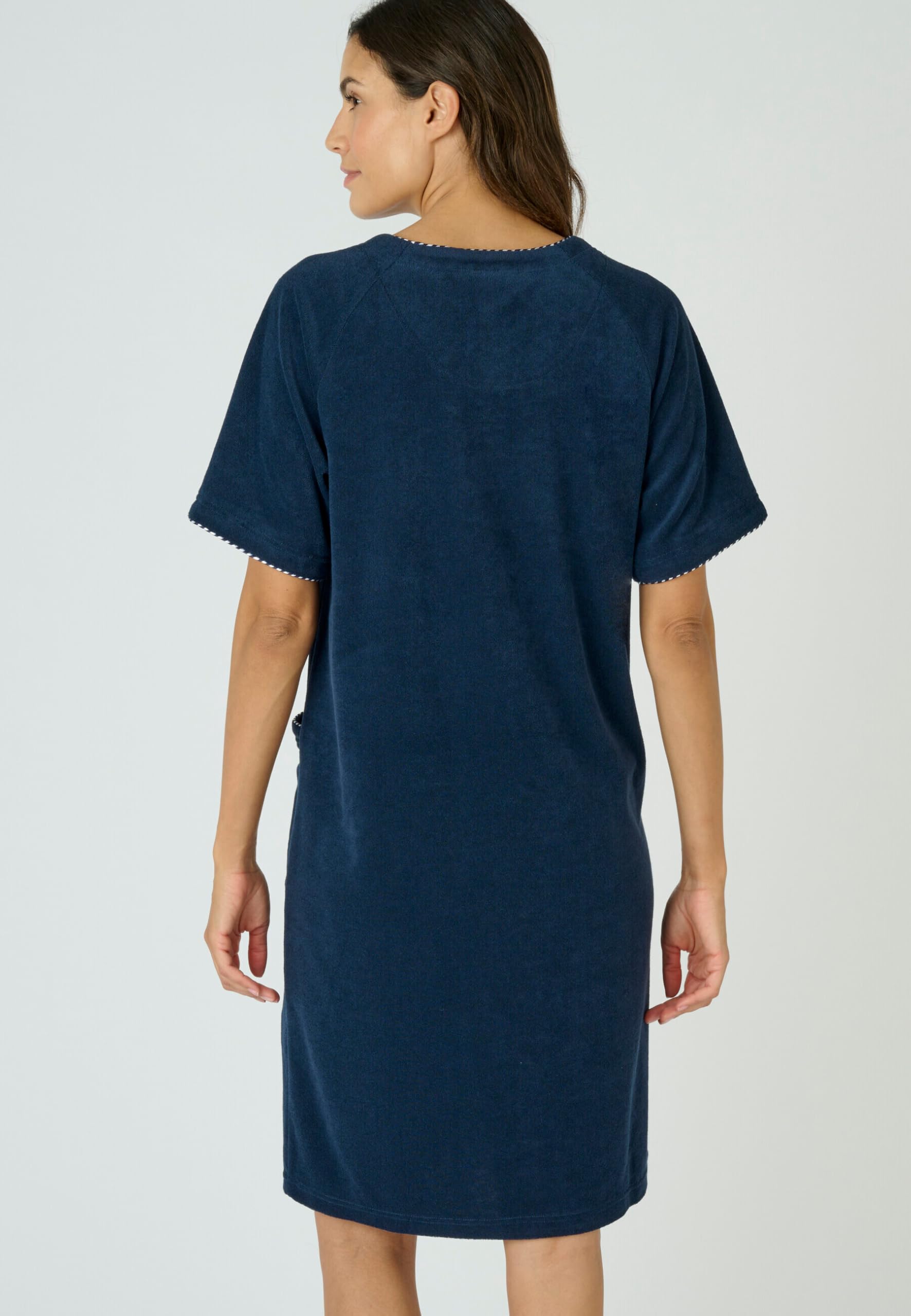 Damart Prêt-à-porter Damart - Vestito rilassante spugna Donna abito blu con zip