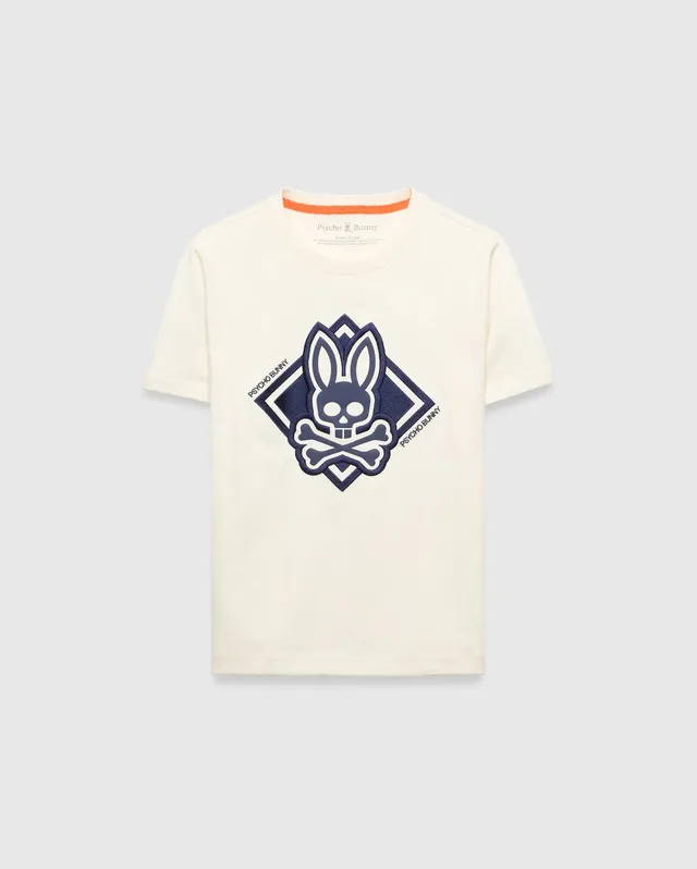 Psycho Bunny Kids Tees Tobias Graphic Tee maglietta bianca cotone Pima