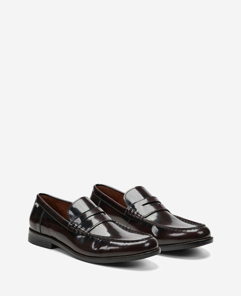Kenneth Cole Reaction Shoes Paco Penny Loafer mocassino bordeaux pelle