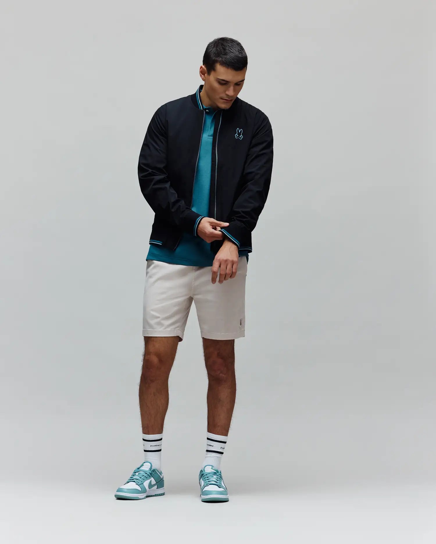 Psycho Bunny Jackets Aldrin Bomber bomber nero in nylon
