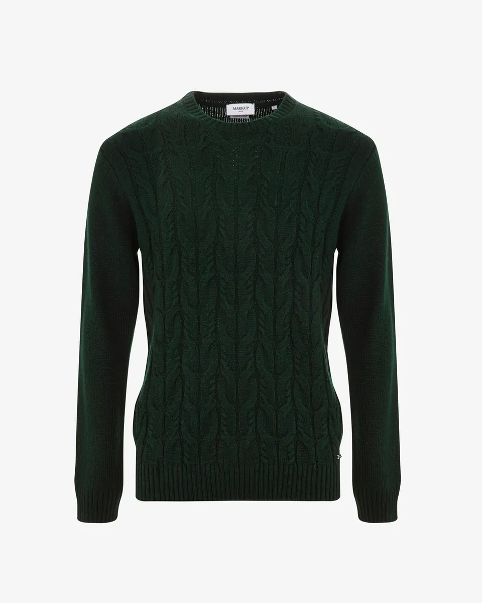 Markup Uomo Maglieria Maglia girocollo a trecce maglia