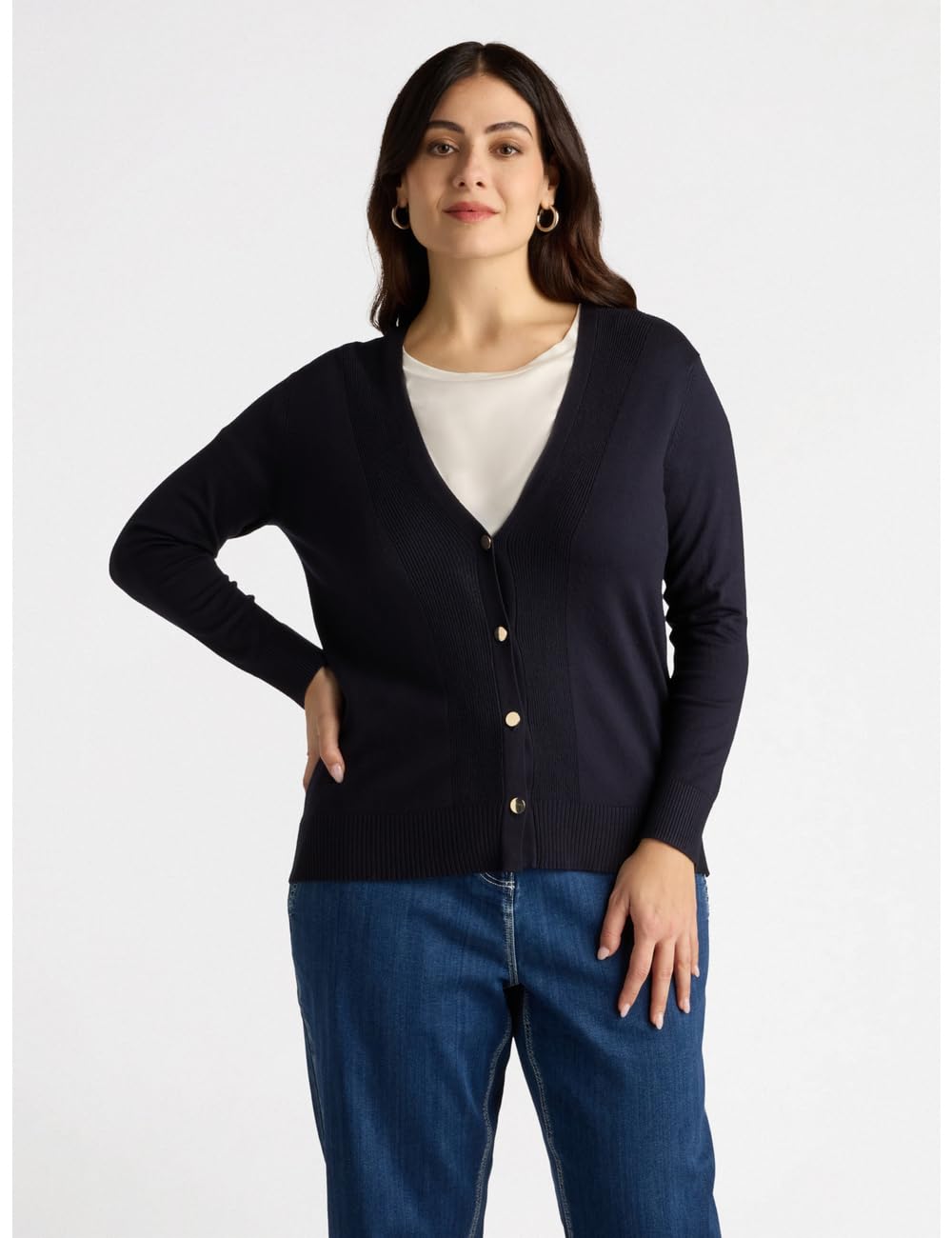 Fiorella Rubino Maglie e felpe Cardigan Scollo a V con Viscosa LENZING ECOVERO S Plus