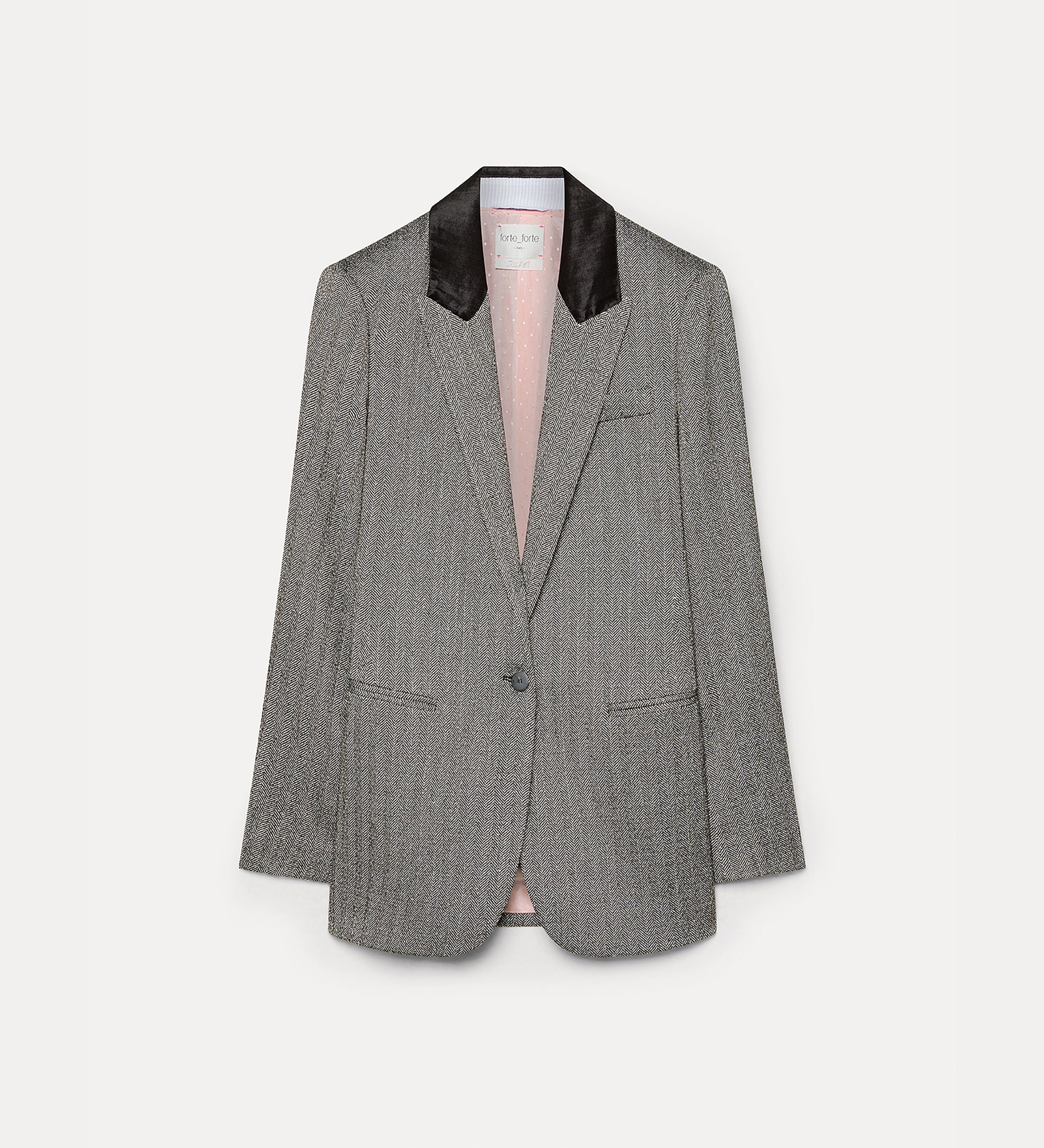 Forte giacche chevron jaspé blazer nero blazer morbido