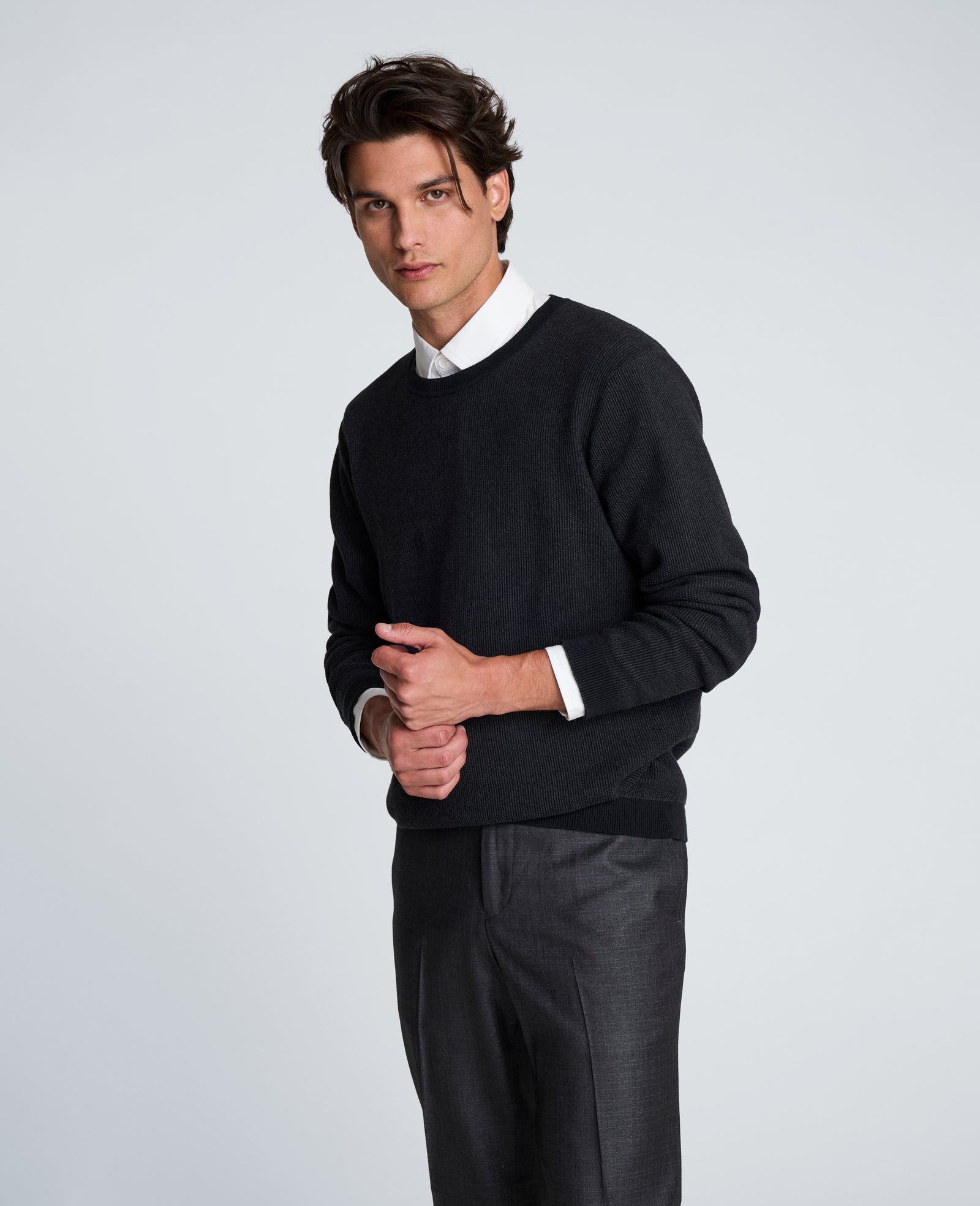 Kenneth Cole Reaction Clothing Sweater Crewneck maglione girocollo uomo cotone