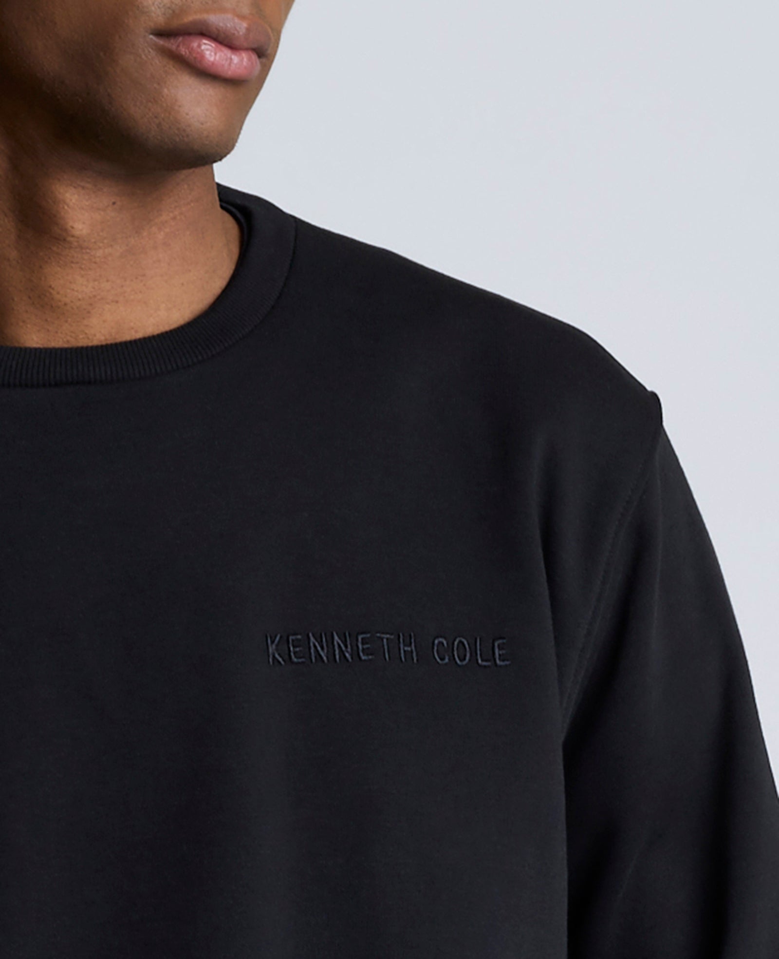 Kenneth Cole Reaction Kenneth Cole Embroidered Logo Sweatshirt felpa nera S cotone