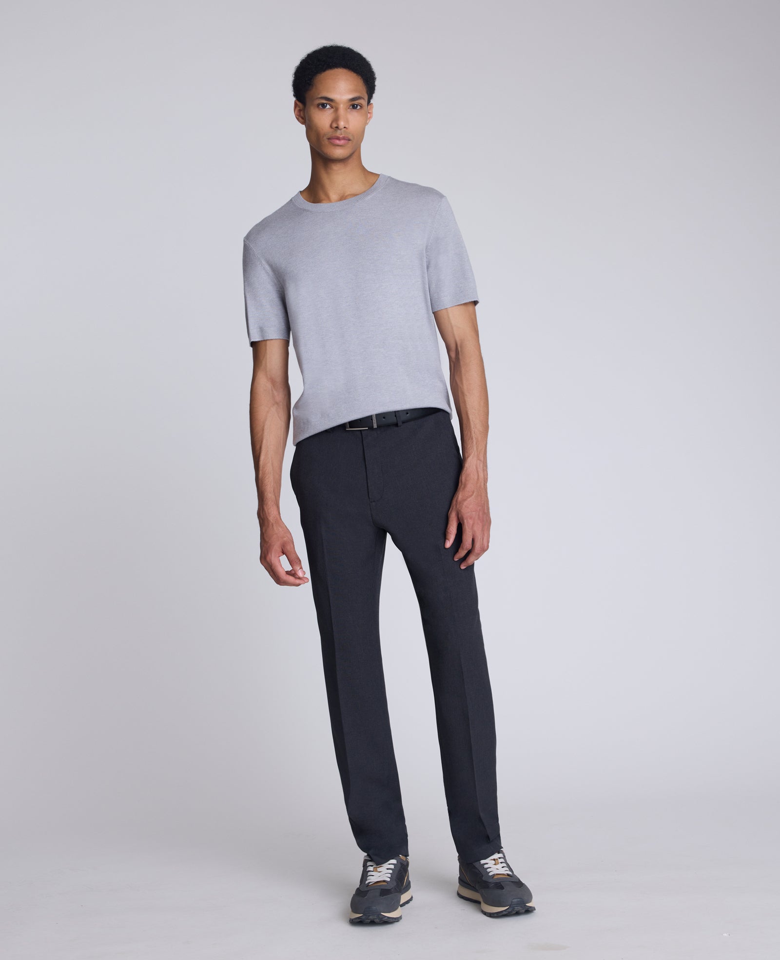 Kenneth Cole Reaction Clothing Sweater Tee maglia grigia uomo viscosa