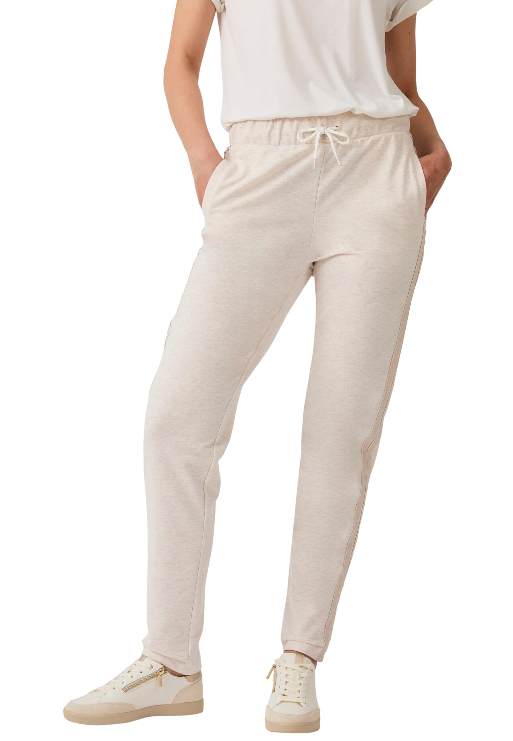 Damart Prêt-à-porter Pantaloni da jogging da donna jogger marrone beige melange taglia 40