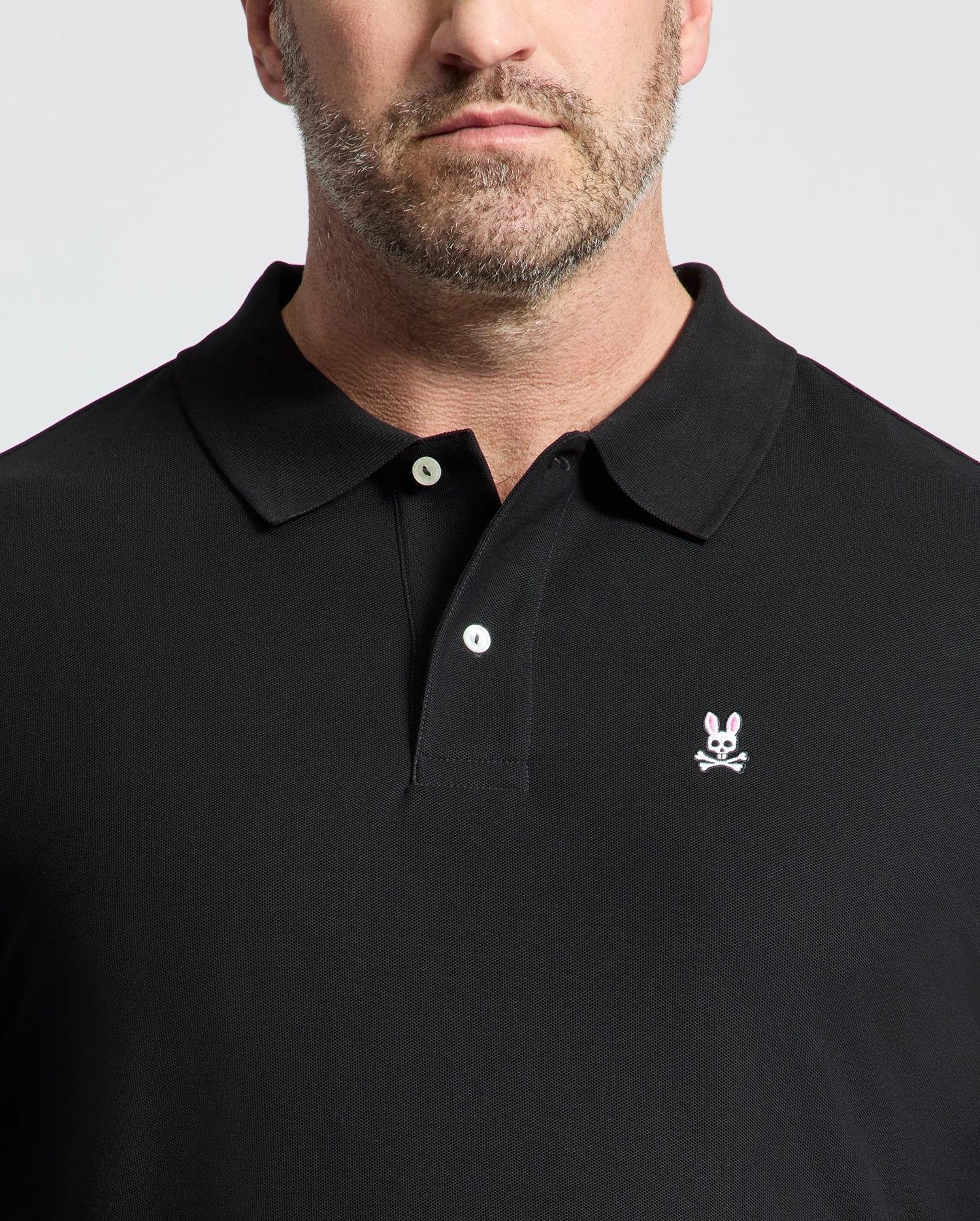 Psycho Bunny Big & Tall Classic Pique Polo Shirt polo nera taglie forti cotone Pima