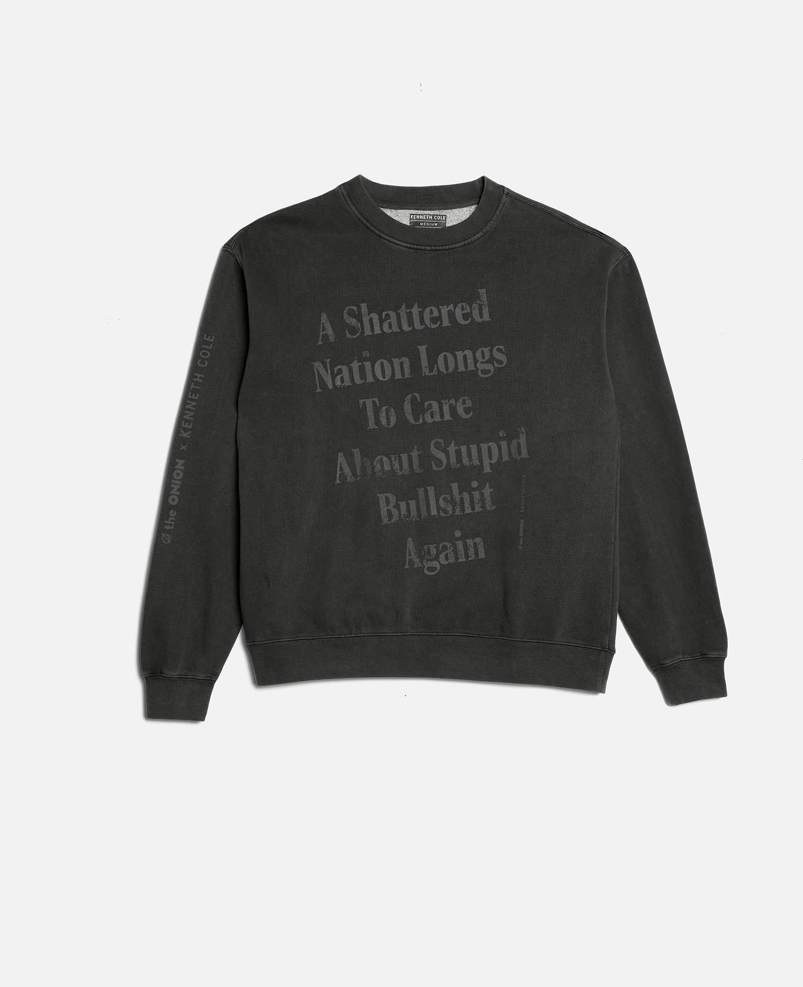 Kenneth Cole Reaction Clothing The Onion SHATTERED NATION felpa nera unisex