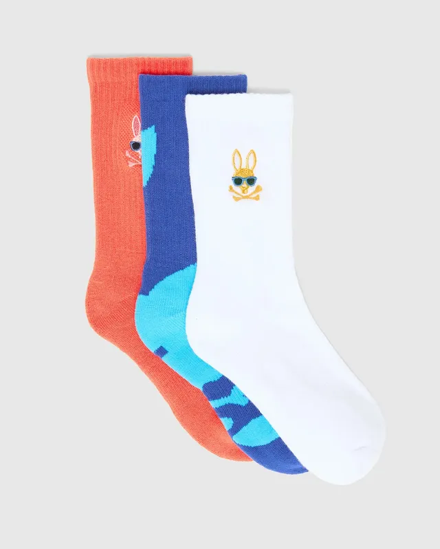 Psycho Bunny Kids Accessories KIDS SUNNY 3 PACK SPORT SOCKS KO2200010 calze 3 paia blu imbottite