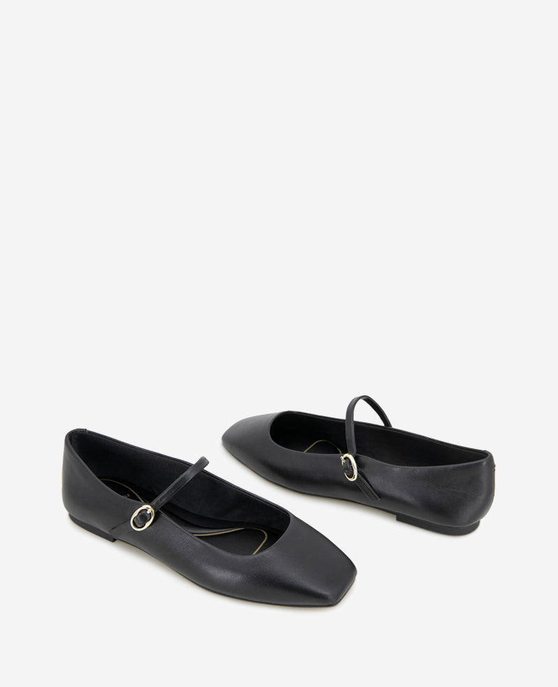Kenneth Cole Reaction Shoes Jasper Leather Ballet Flat ballerine nere pelle