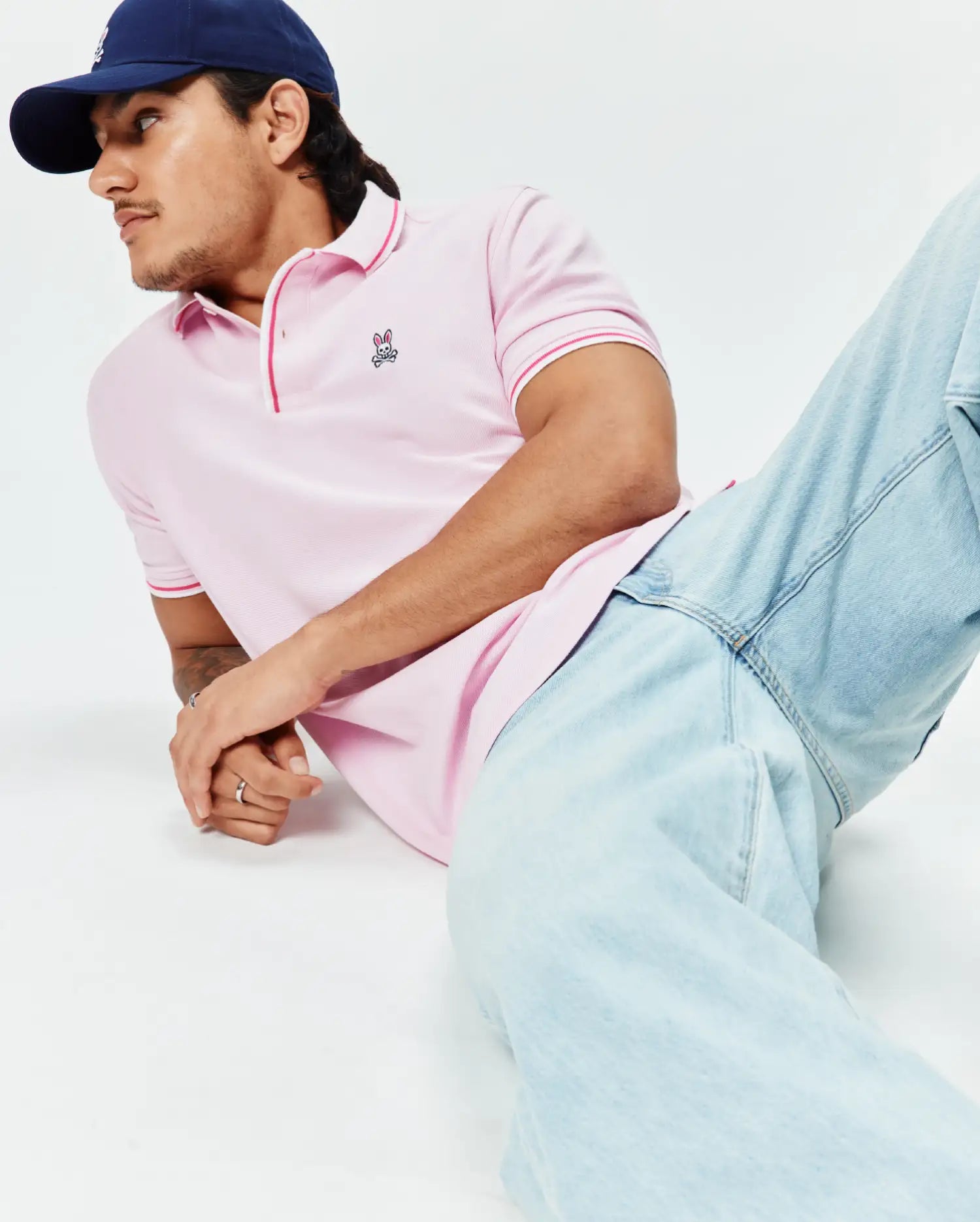 Psycho Bunny Men's Polos Faye Pique Polo polo rosa taglie uomo