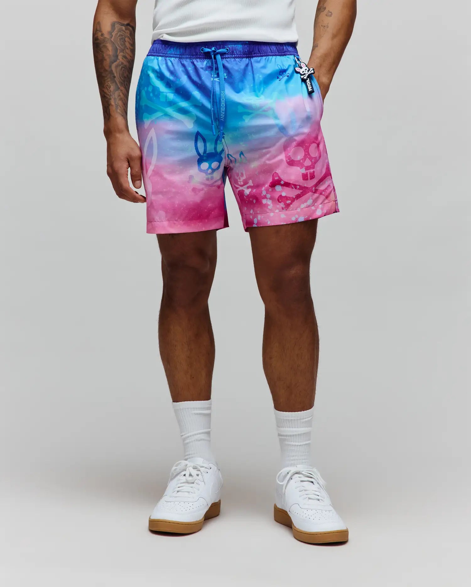 Psycho Bunny Men's Swimwear Caspian Swim Trunk 6" costume Begonia Pink XXS-XXXL asciugatura rapida