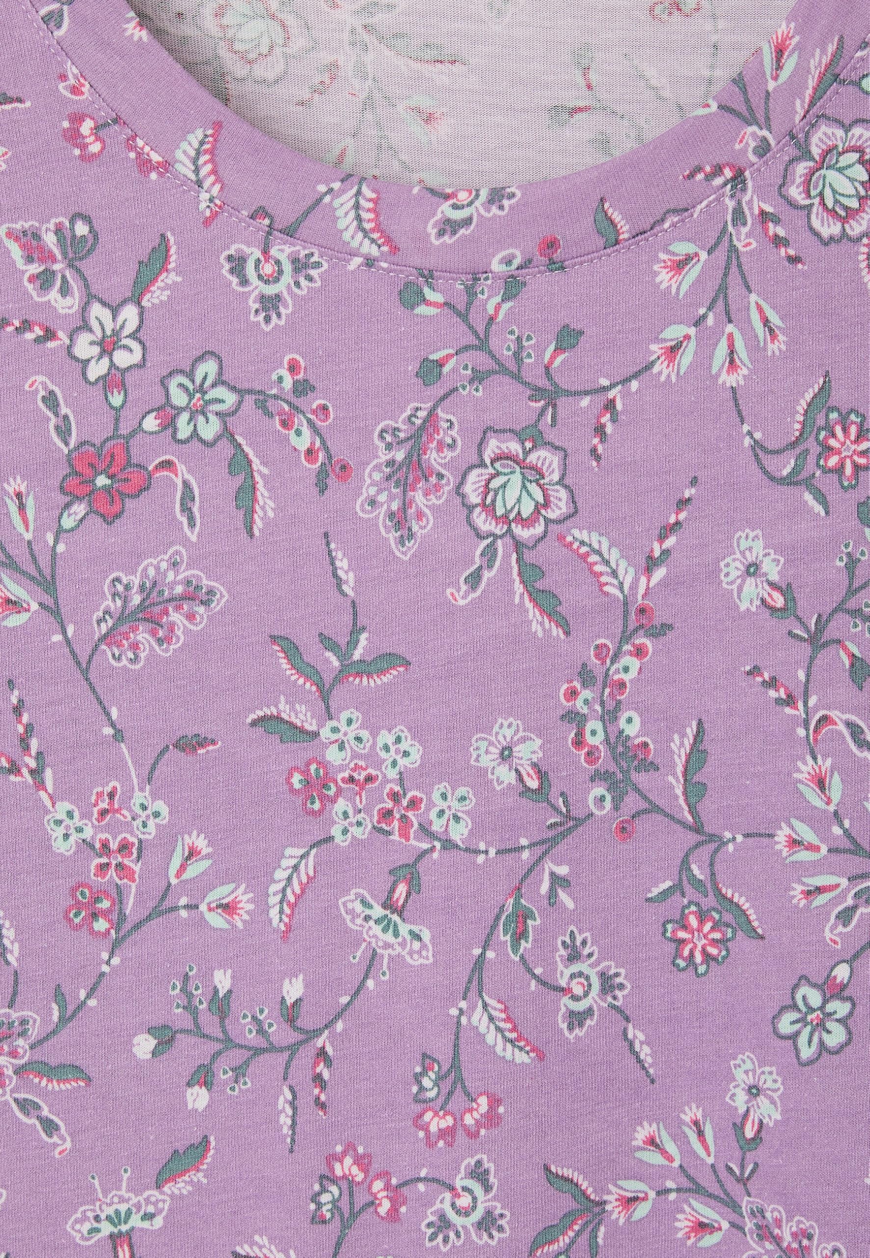 Damart Homewear camicia da notte smerata donna rosa fiori indiani