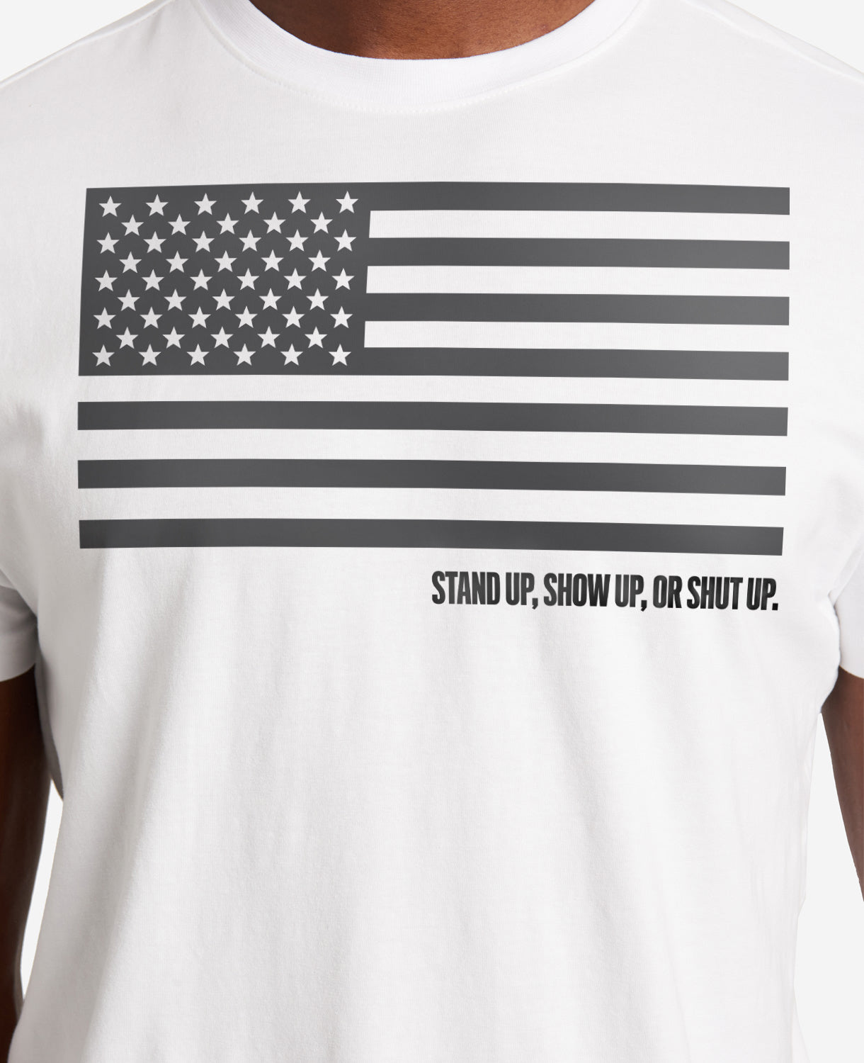 Kenneth Cole Reaction Clothing Site Exclusive Stand Up Show Up or Shut Up T-Shirt bianca XXS
