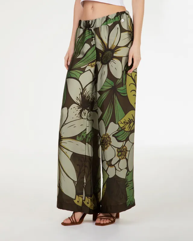 Markup Donna Jeans & Pantaloni Pantapalazzo in raso stampa fiori