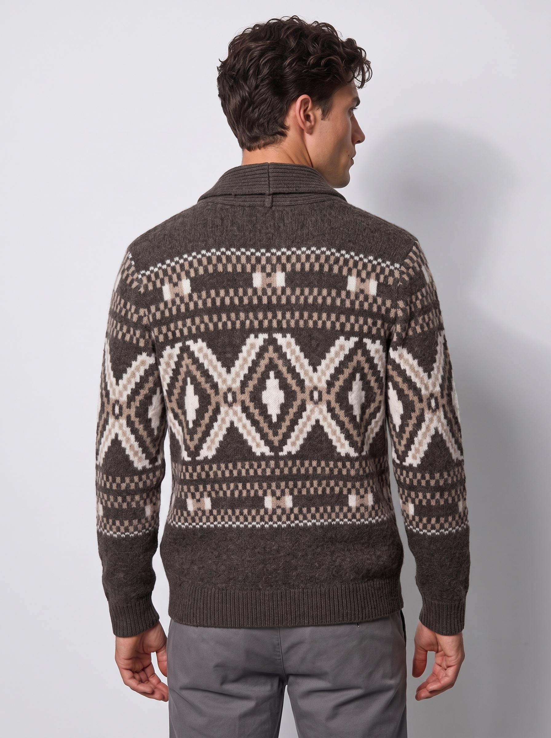 Markup Uomo Maglieria Cardigan Mouliné Jacquard Etnico cardigan