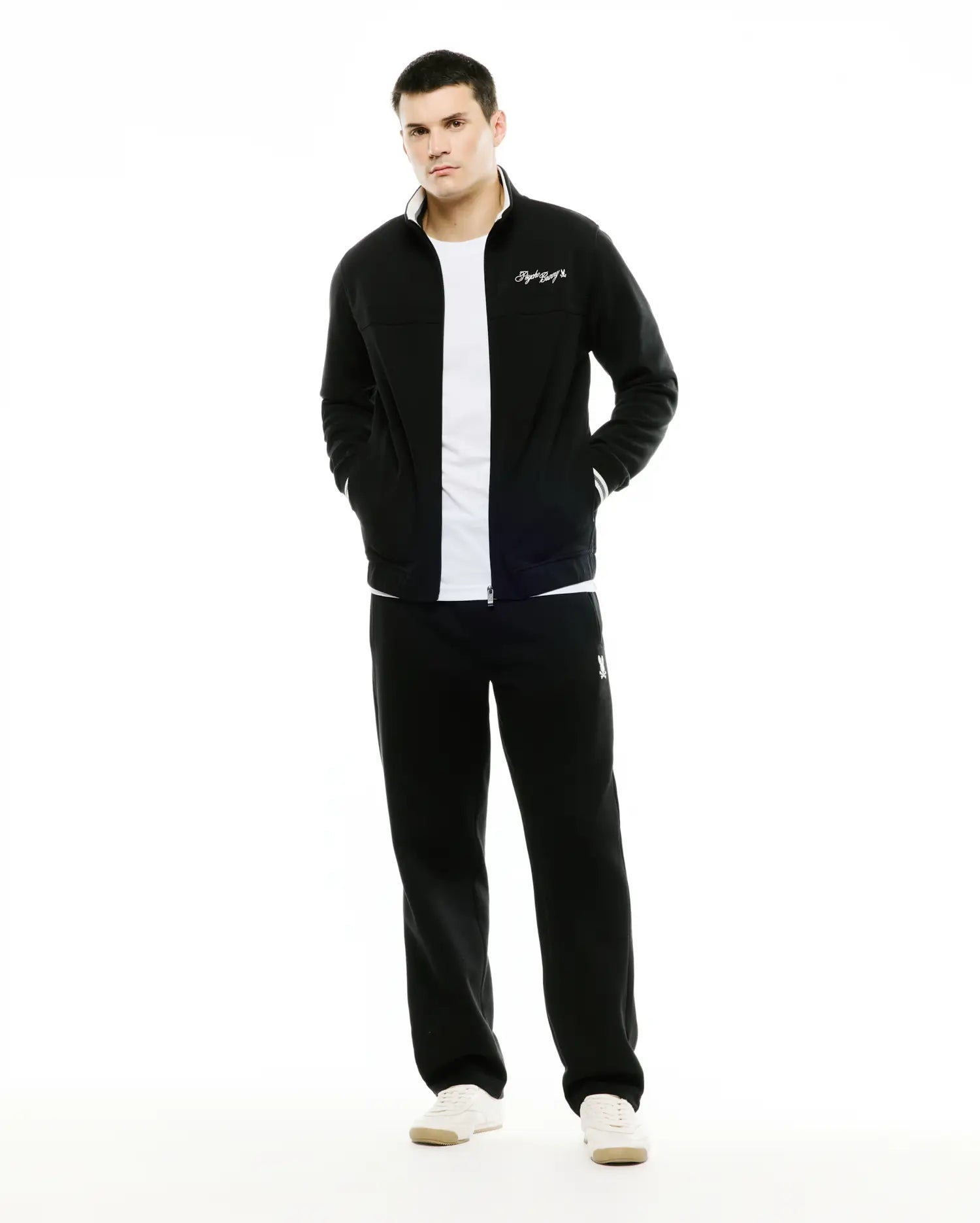 Psycho Bunny Jackets MEN'S JACQUES PIQUE TRACK JACKET giacca nera XXS-XXXL piquet