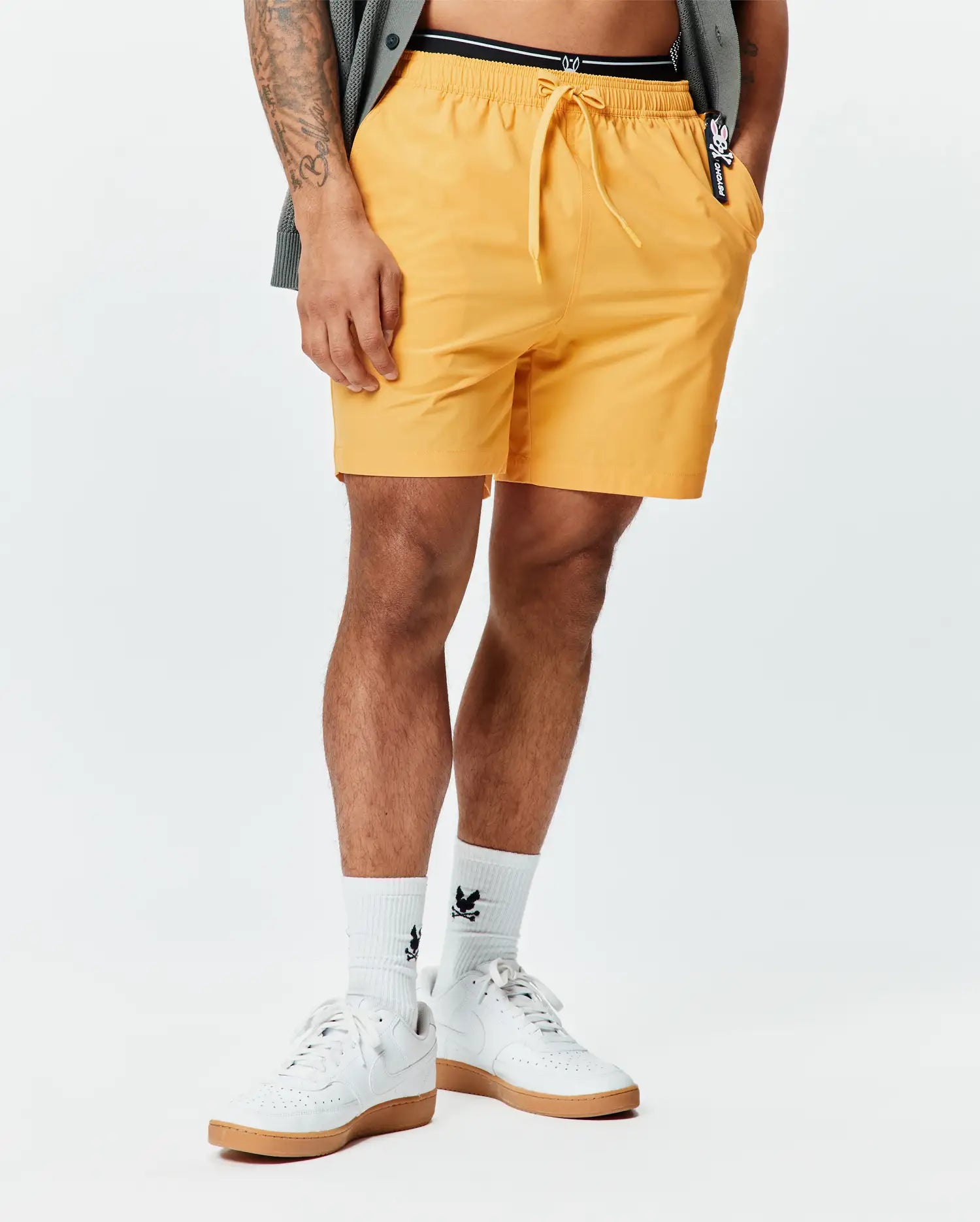 Psycho Bunny Men's Swimwear Samos B6W453F200 boxer mare 6″ giallo