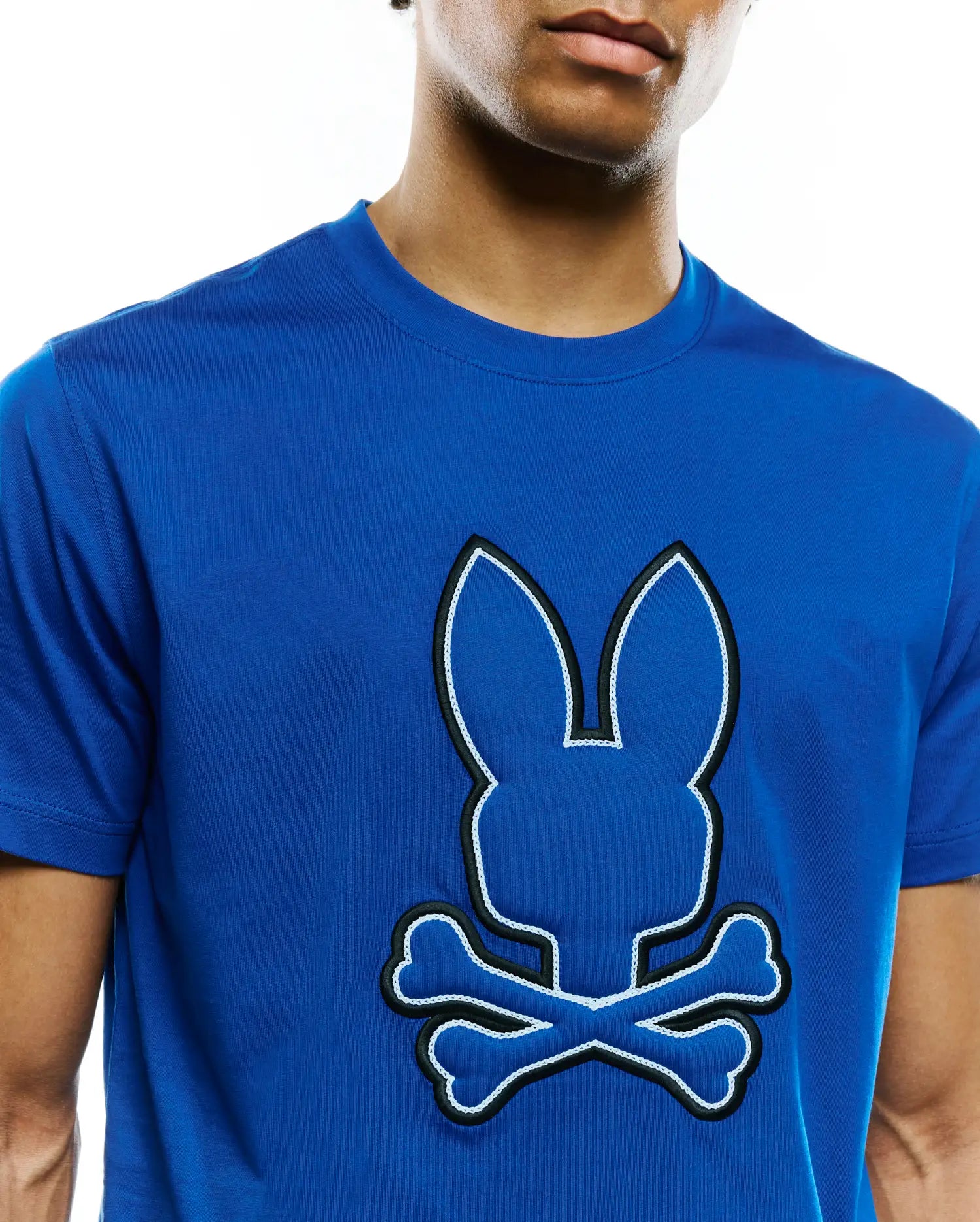 Psycho Bunny Men's Tees Bruno Graphic Tee T-shirt blu in cotone