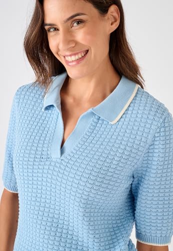 Damart Prêt-à-porter Maglione Collo a Polo Maglia goffrata maglione in cotone