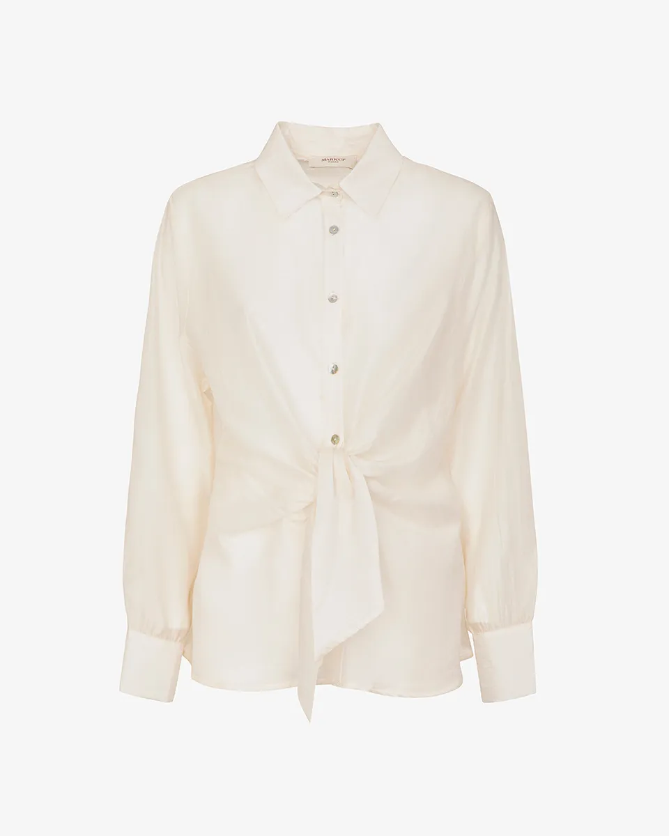 Markup Donna Camicie & Bluse Camicia in mussola con nodo camicia donna
