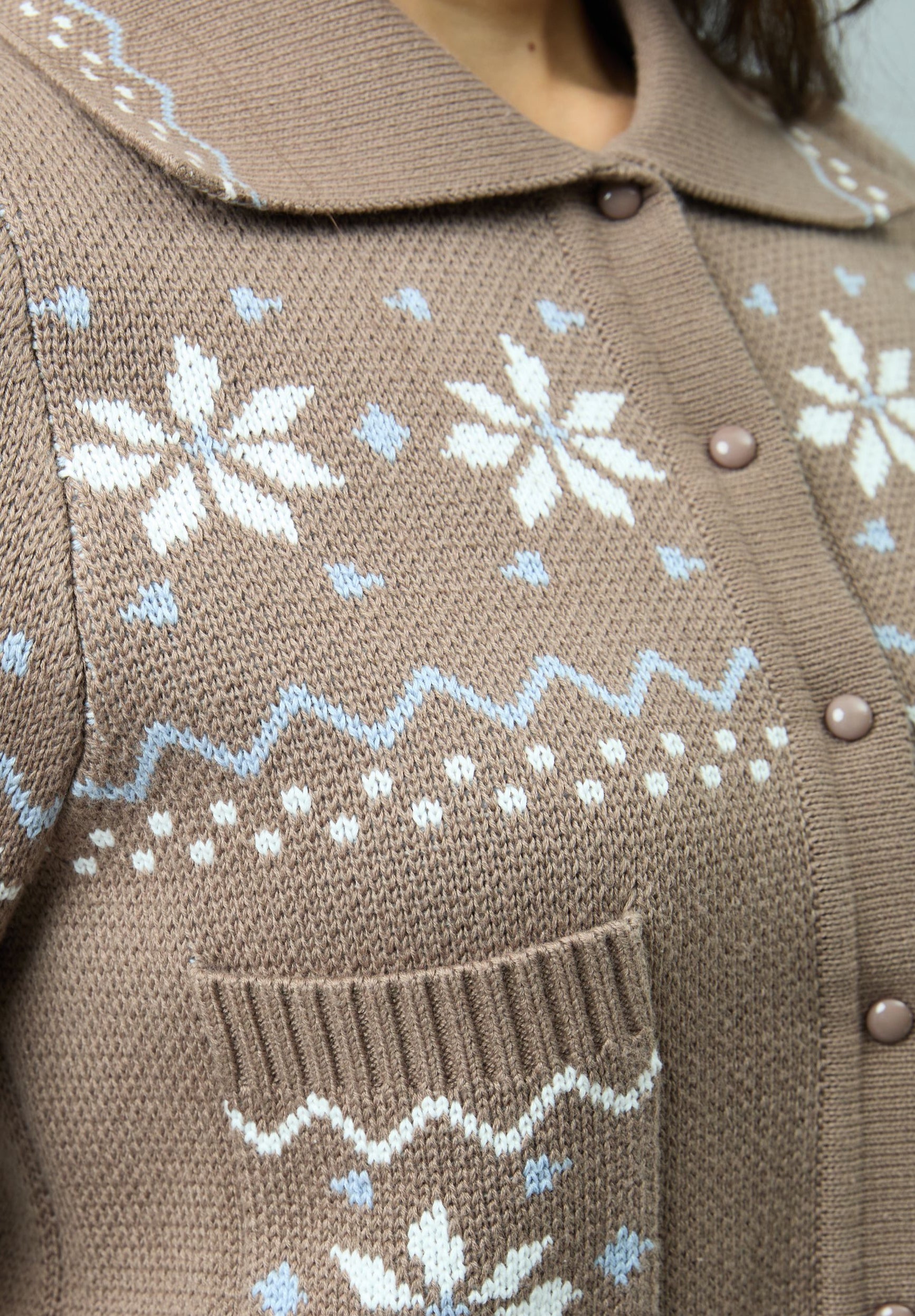 House Of Sunny Women's Knitwear FAIRAISLE TRIPPER cardigan UK 6–18 con sciarpa