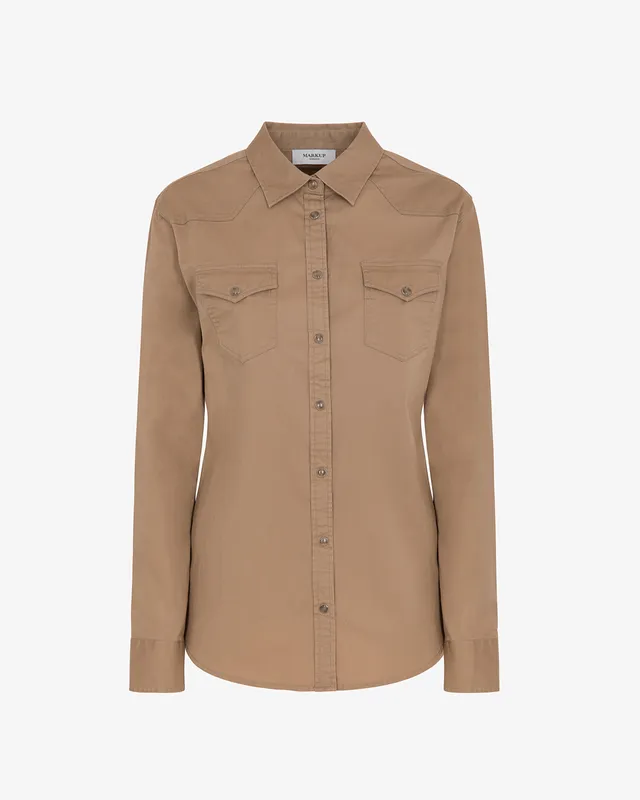 Markup Donna Camicie & Bluse Camicia in bull con tasche applicate