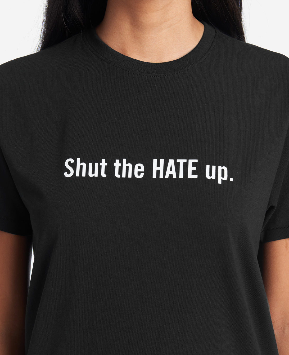 Kenneth Cole Reaction Clothing Shut The Hate Up T-shirt nera XXS–XXL in cotone