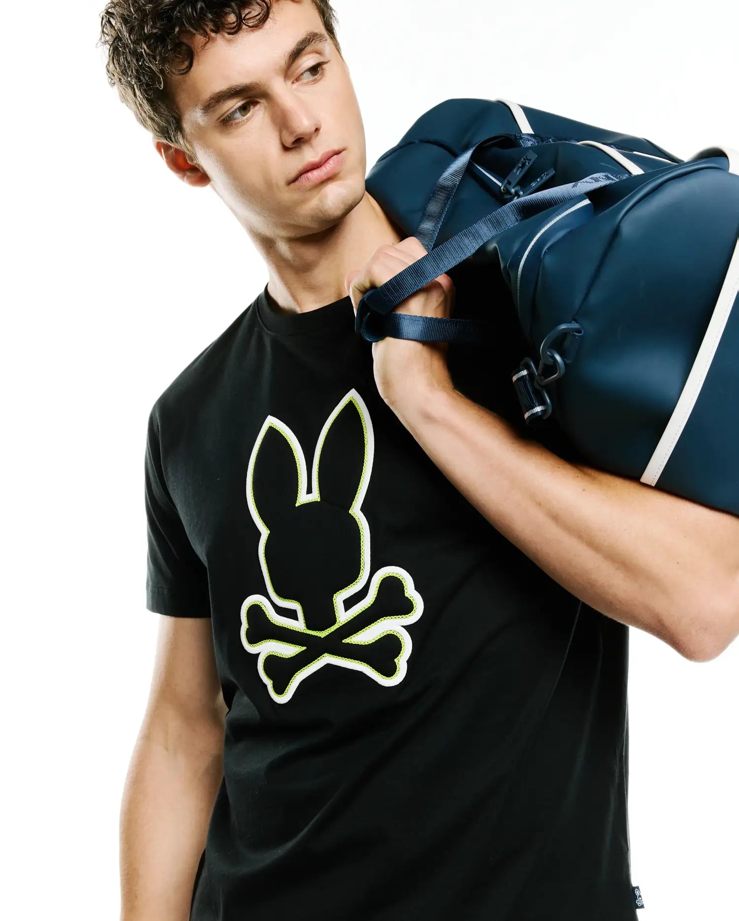 Psycho Bunny Men's Tees Bruno Graphic Tee maglietta nera