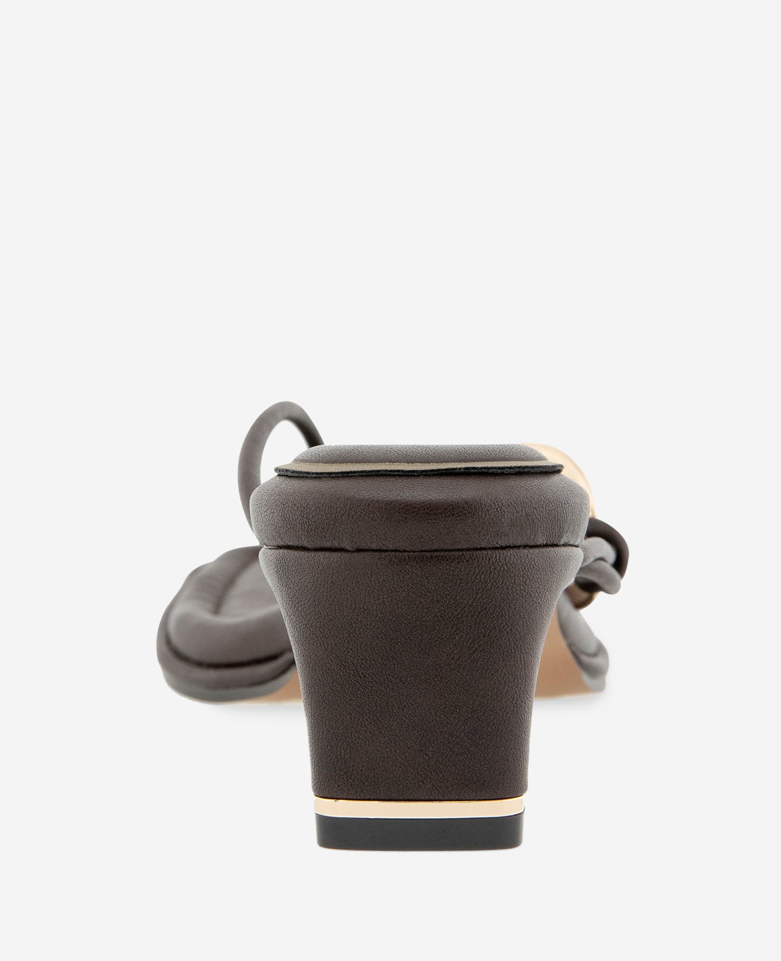 Kenneth Cole Reaction Shoes Madrid Leather Embellished Heel Sandal sandalo marrone tacco basso