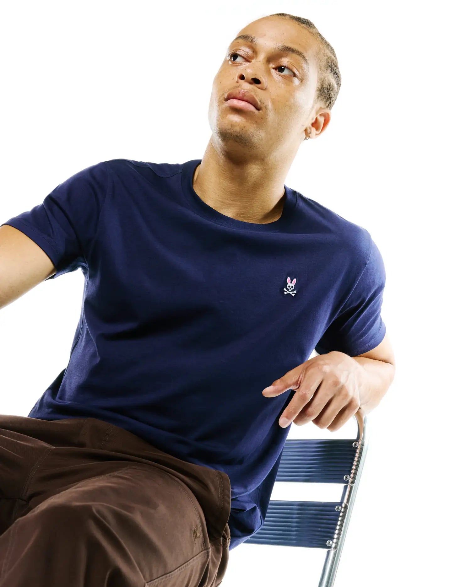 Psycho Bunny Men's Tees Classic Crew Neck Tee B6U014CRPC maglietta blu XXS