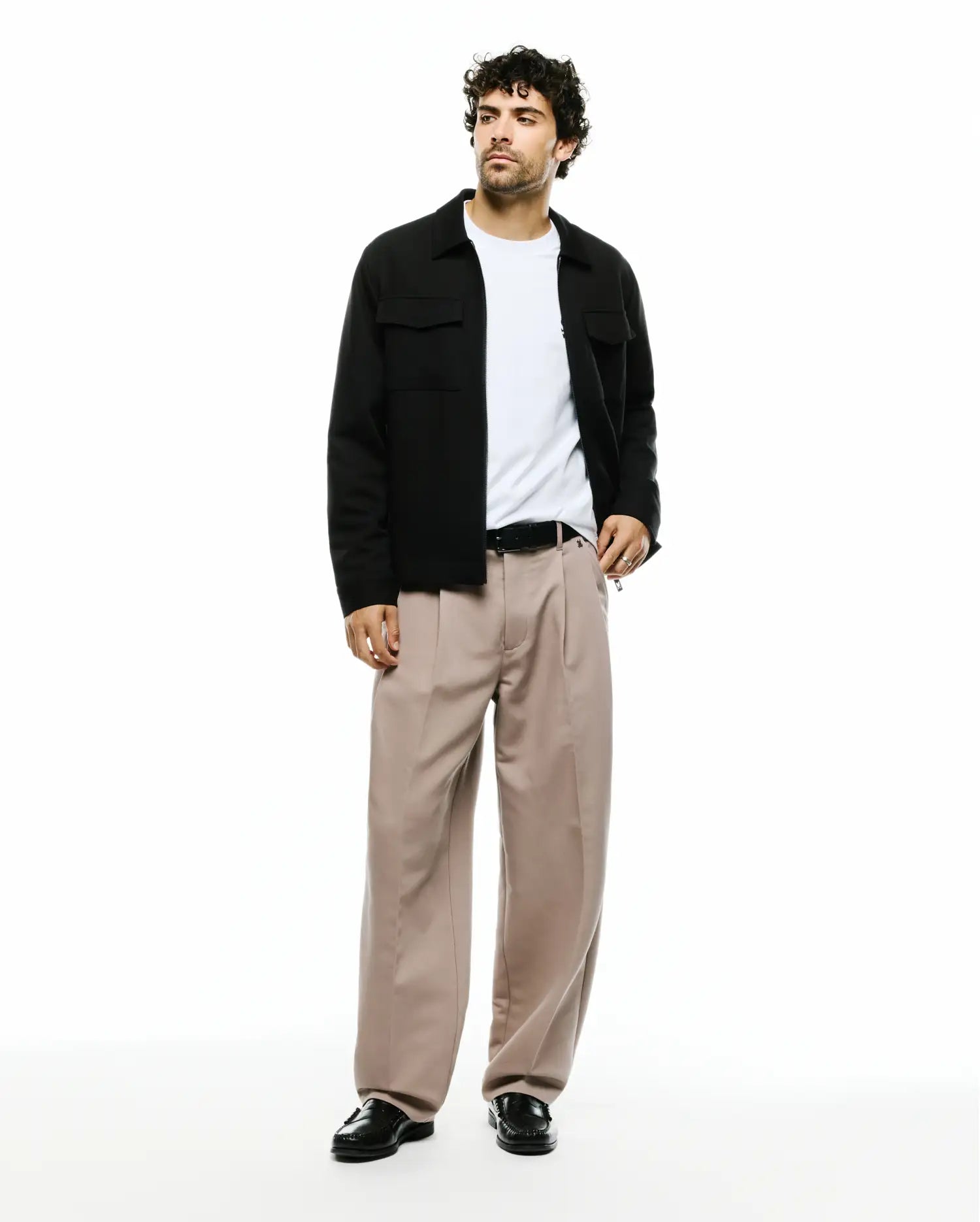 Psycho Bunny Jackets Wayde Twill Overshirt overshirt nera con zip