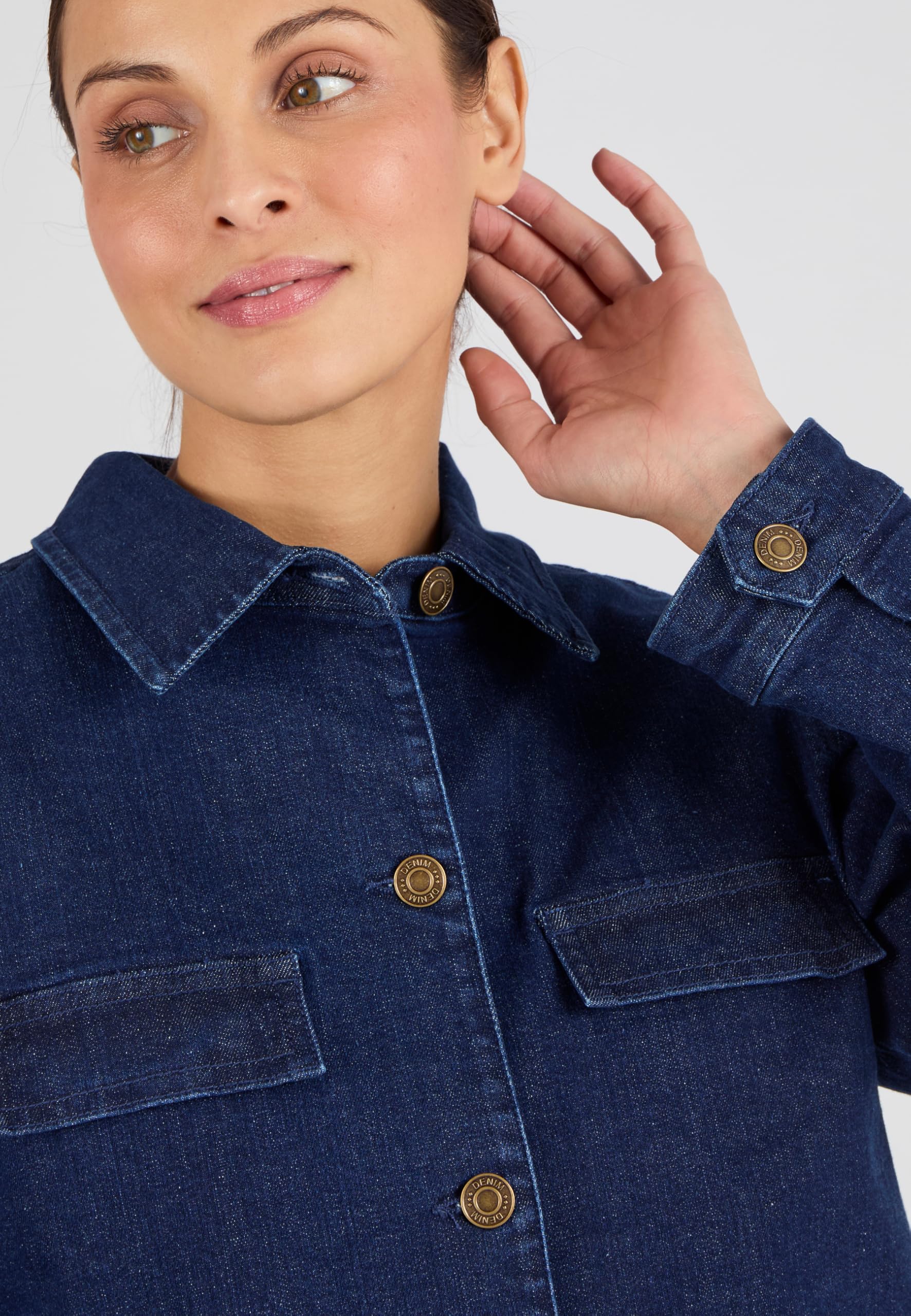 Damart Prêt-à-porter Giacca Jean donna denim scuro manica lunga