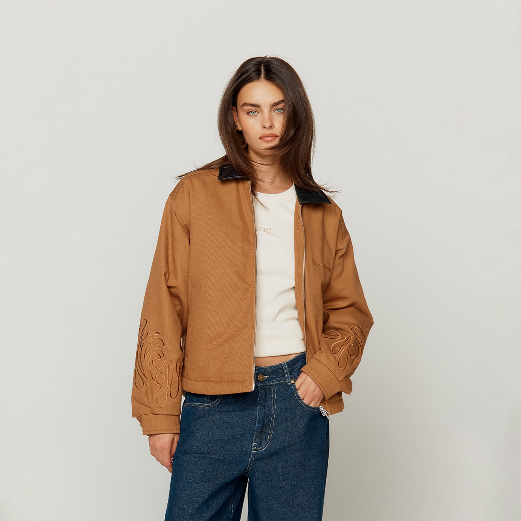 House Of Sunny Women's Jackets CANVAS BARN JACKET giacca XS-3XL collo vegan leather