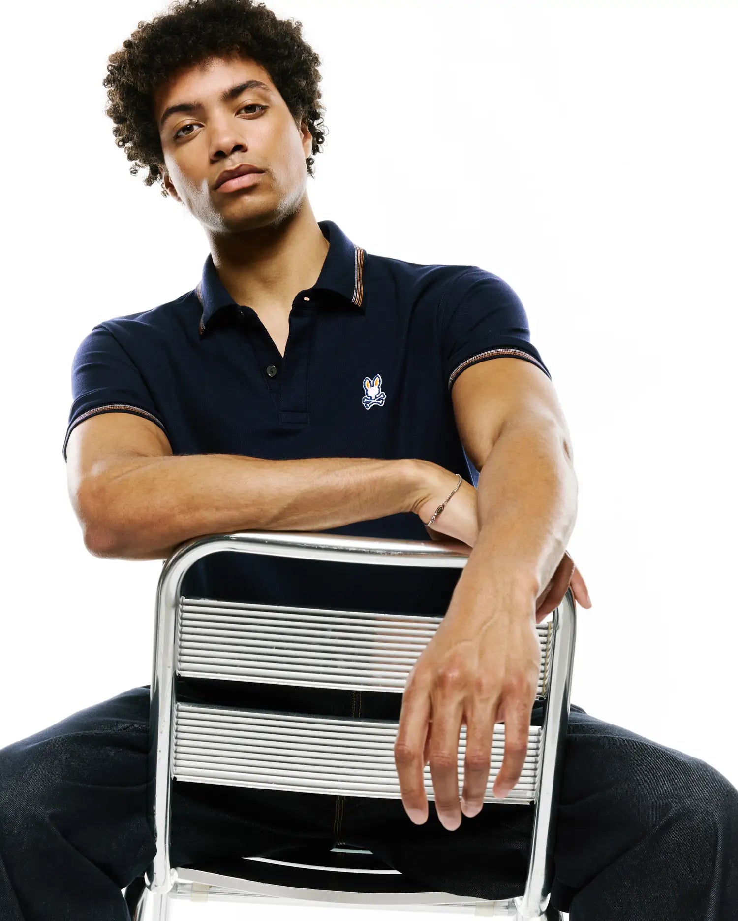 Psycho Bunny Men's Polos Jaydon Pima Piqué Polo polo 423 Baritone Blue